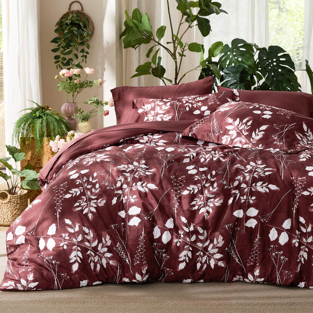 Bedsure Twin Comforter Set - 5 Pieces Floral Sage Green Soft Bedding Sets, Twin Bed in a Bag with Botanical Flowers Comforter, Sheets, Pillowcase & Sham