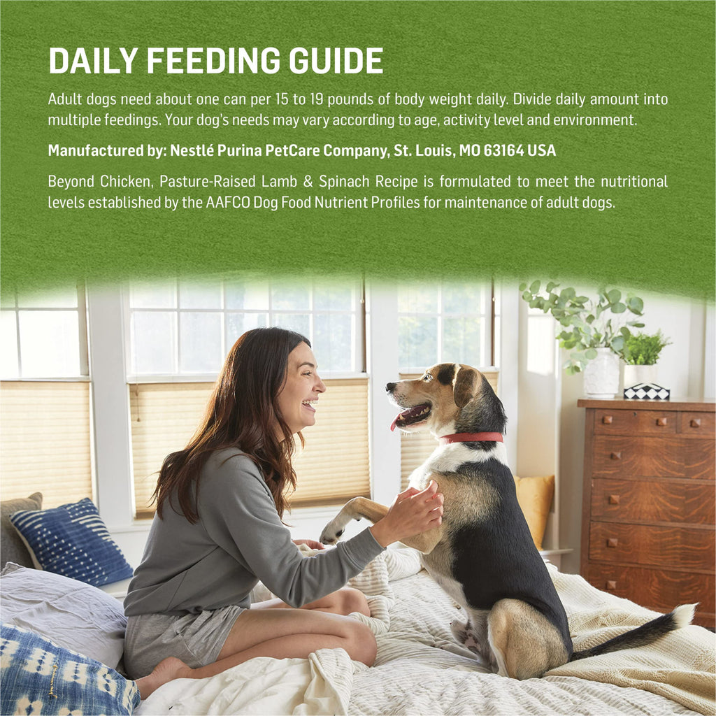 Purina Beyond Chicken, Lamb and Spinach Ground Natural Grain Free Wet Dog Food with Added Vitamins and Minerals - (Pack of 12) 13 oz. Cans