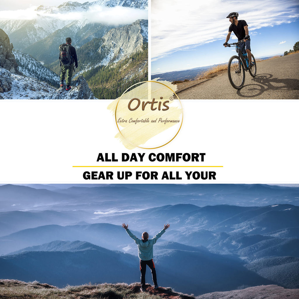 Ortis Men's Extra-Fine Merino Wool Cushioned Crew Socks with Light Weight Moisture Control Comfy for Men Outdoor Hiking Hiker