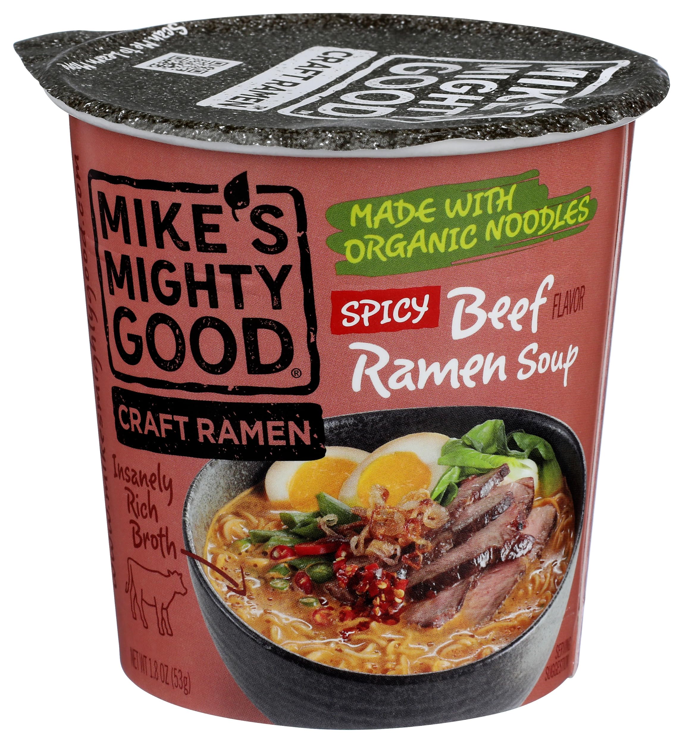 Mike's Mighty Good, Spicy Beef Ramen Cup, 1.8 Ounce