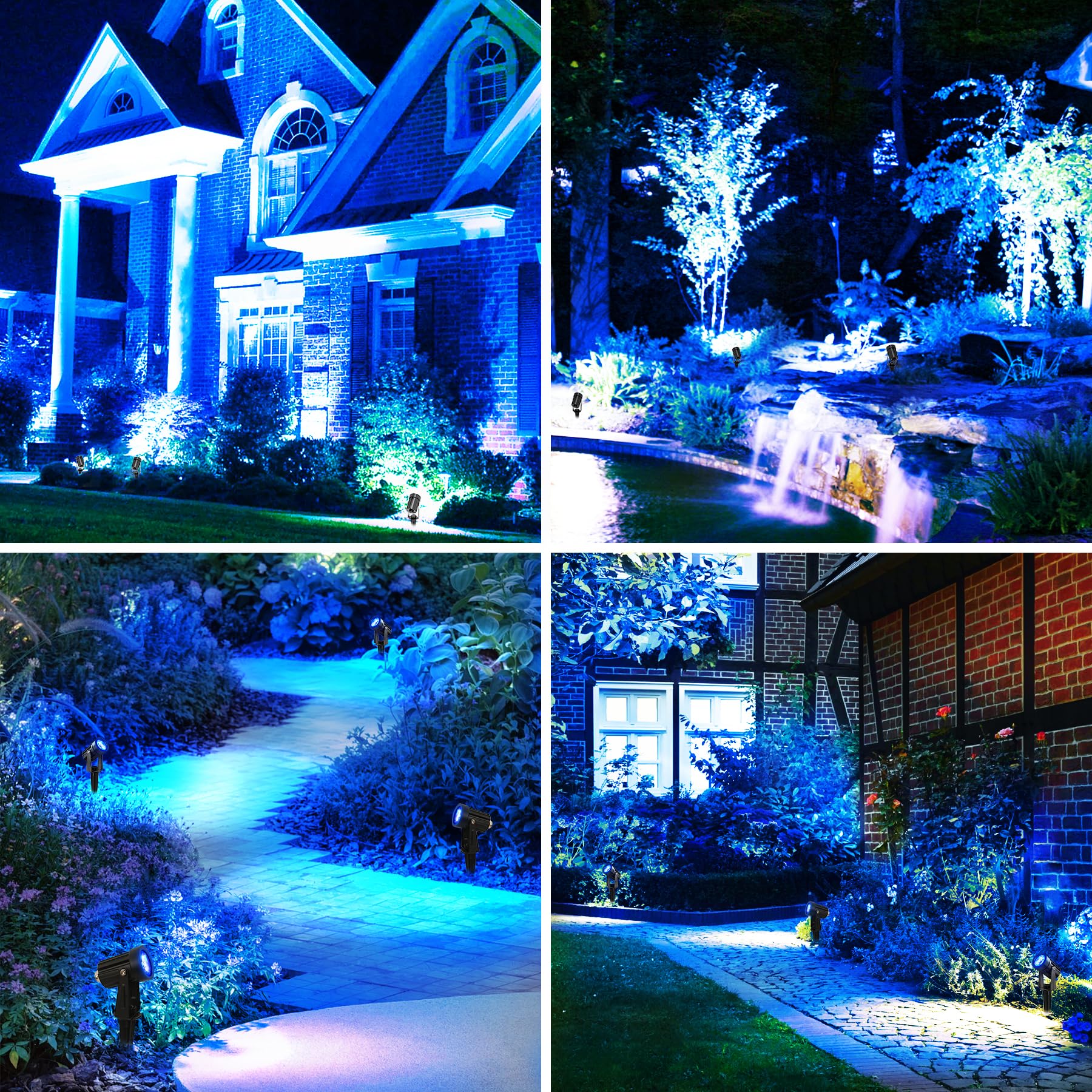 Solar Spot Lights Outdoor, Solar Landscape Spotlights IP65 Waterproof 9.8ft Cable,Auto On/Off Outdoor Wall Lights for Garden Yard Driveway Porch Walkway Pool (3000K Warm White)