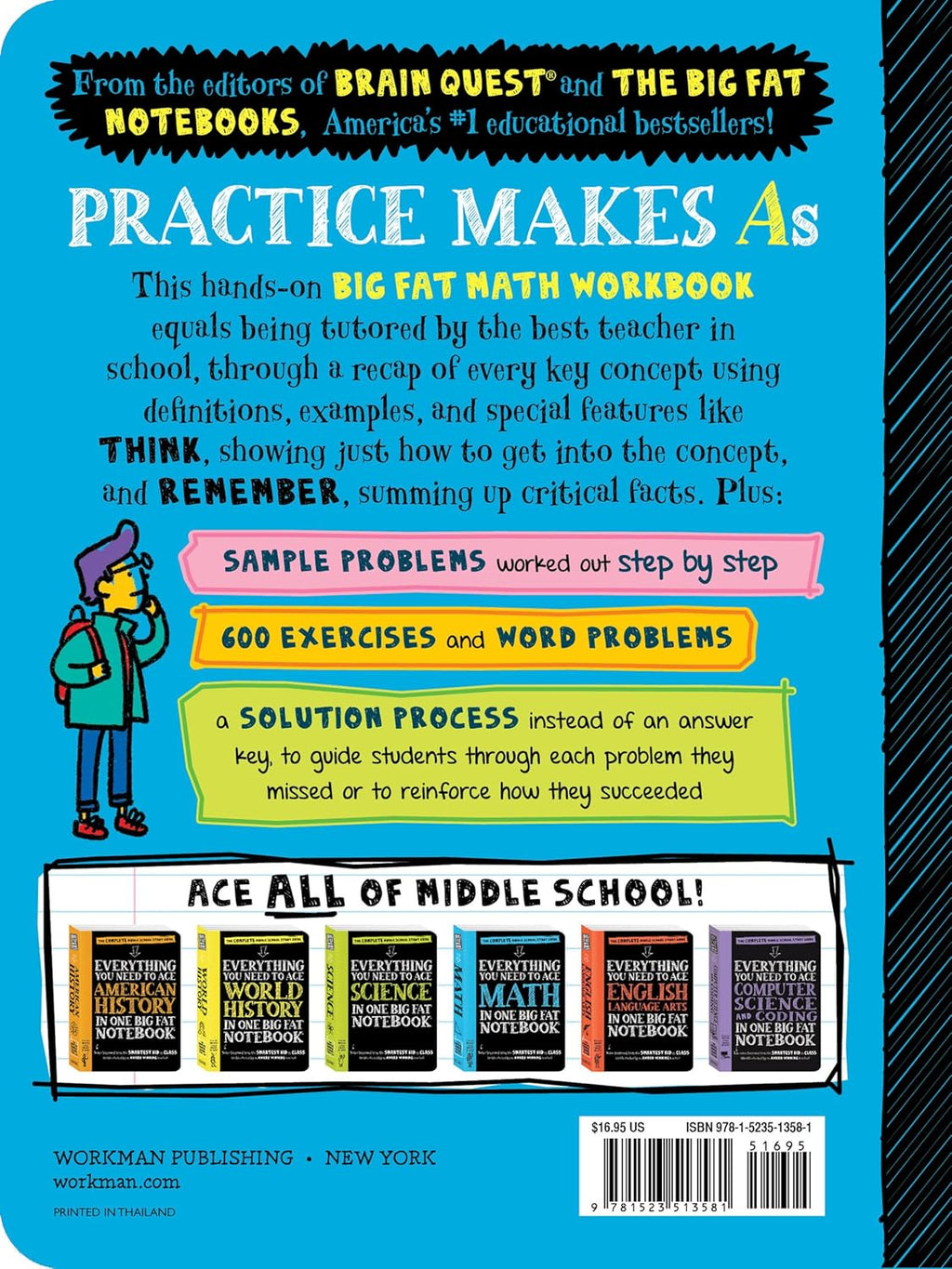 The Big Fat Middle School Math Workbook: 600 Math Practice Exercises (Big Fat Notebooks)