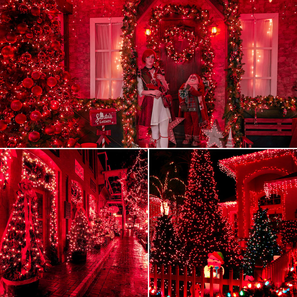 Christmas Lights Indoor Outdoor, 2PACK 13FT 50-count Lights Incandescent Mini valentine's day String Light, 120V Certified Green Wire Light for Xmas Tree, Patio, Holiday, Party, Home, Garden Decor,Red