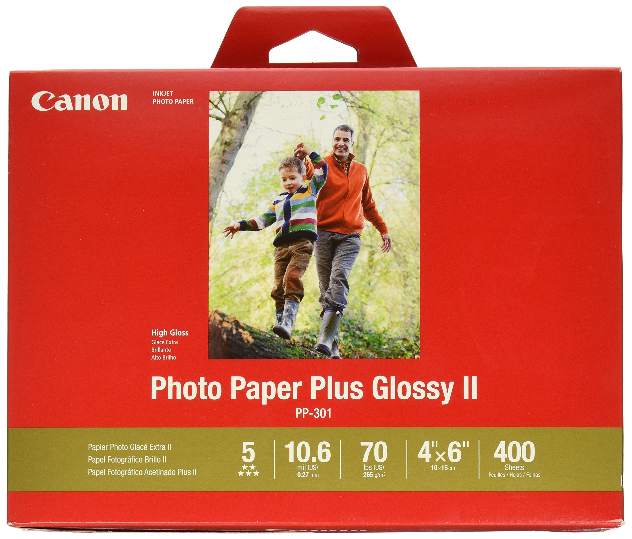 Canon Glossy Photo Paper Plus II, 4"x6"(50 Sheets)