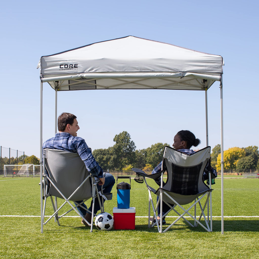 Core Instant Straight Leg Canopy Tent with Adjustable Sun Wall, 6 ft x 4 ft , Gray