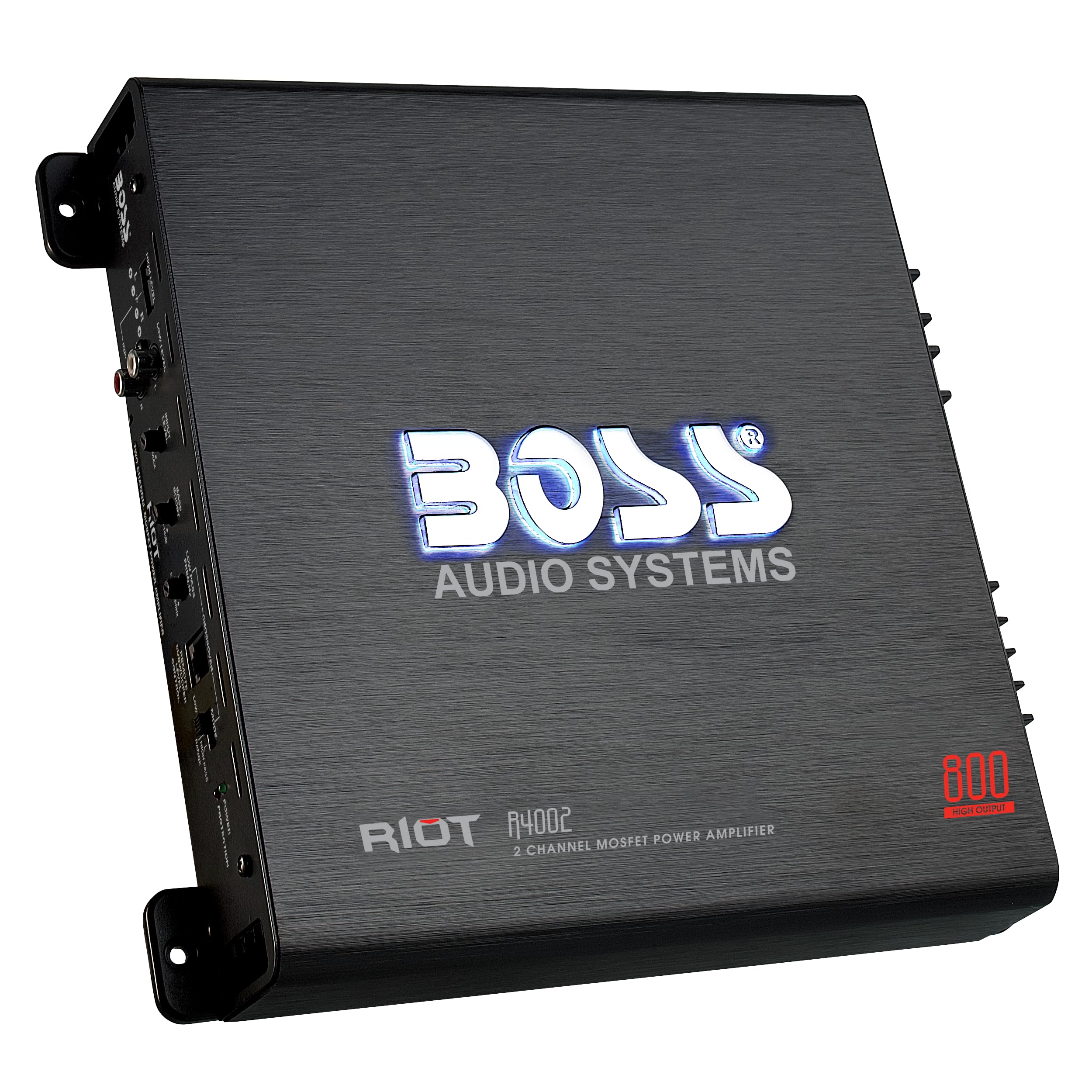 BOSS Audio Systems R1004 Riot Series 4 Channel Class A/B Car Amplifier - 400 High Output, IC (Integrated Circuit), Hook Up to Subwoofer for Bass
