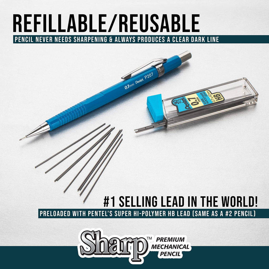 Pentel Sharp Mechanical Pencil, (0.3mm), Extra Fine Line, Brown Barrel, Pack of 4 (P203PF4E)