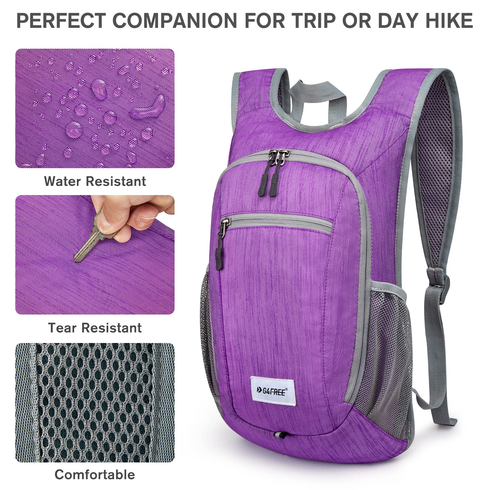 G4Free 10L/15L Hiking Backpack Lightweight Packable Hiking Daypack Small Travel Outdoor Foldable Shoulder Bag