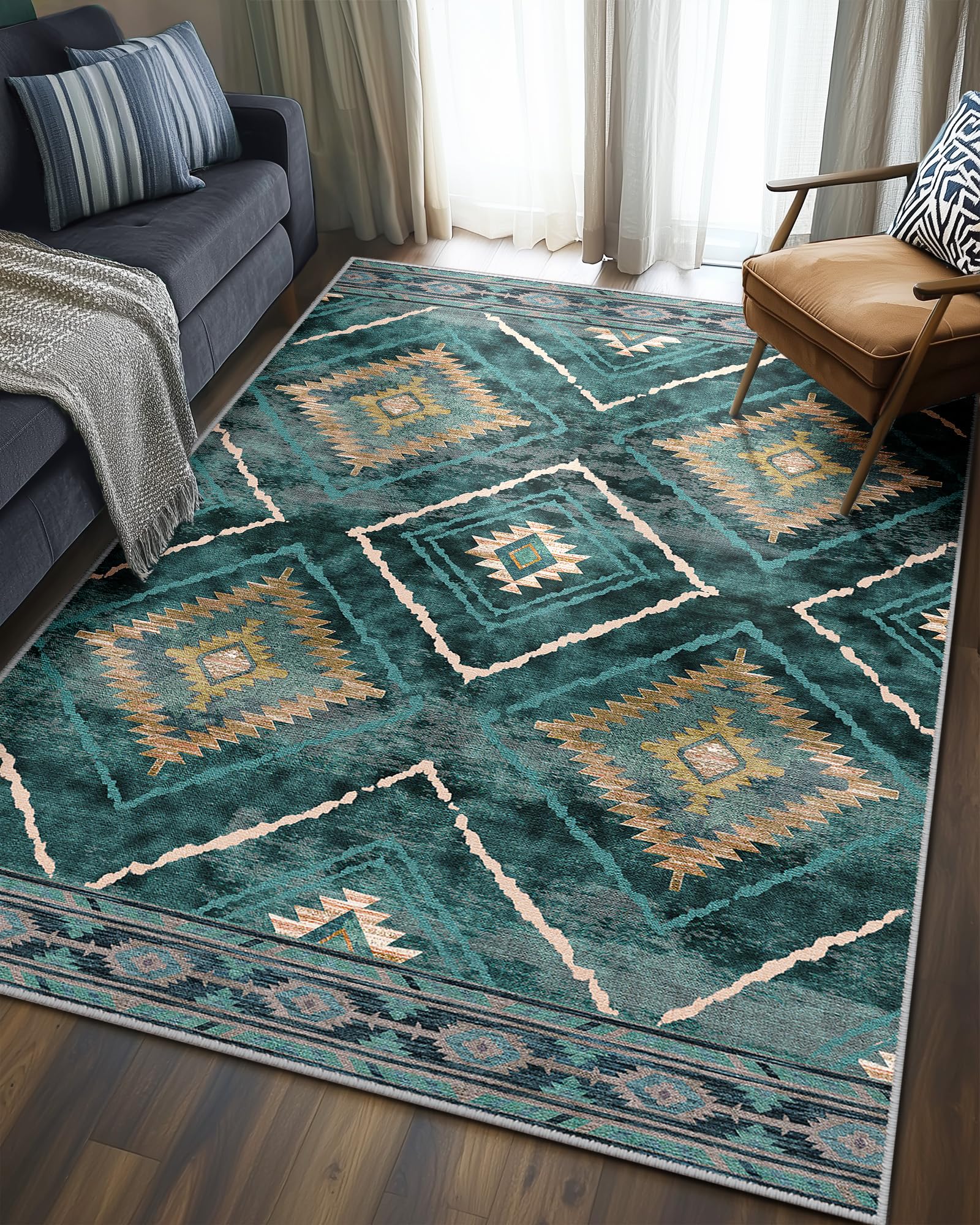 BESTSWEETIE Area Rug 2x3 Rug Machine Washable Non-Slip Low Pile Print Pattern Western Rug for Living Room Bedroom Entryway Tribal Series-Abstract/Cowhide