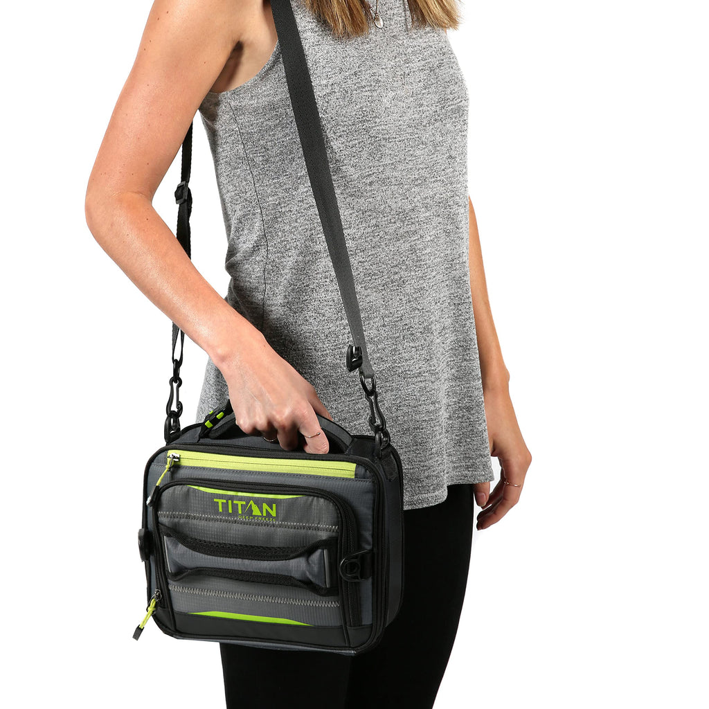 Arctic Zone Titan Deep Freeze Fridge Expandable Insulated Horizontal Lunch Pack, Grey