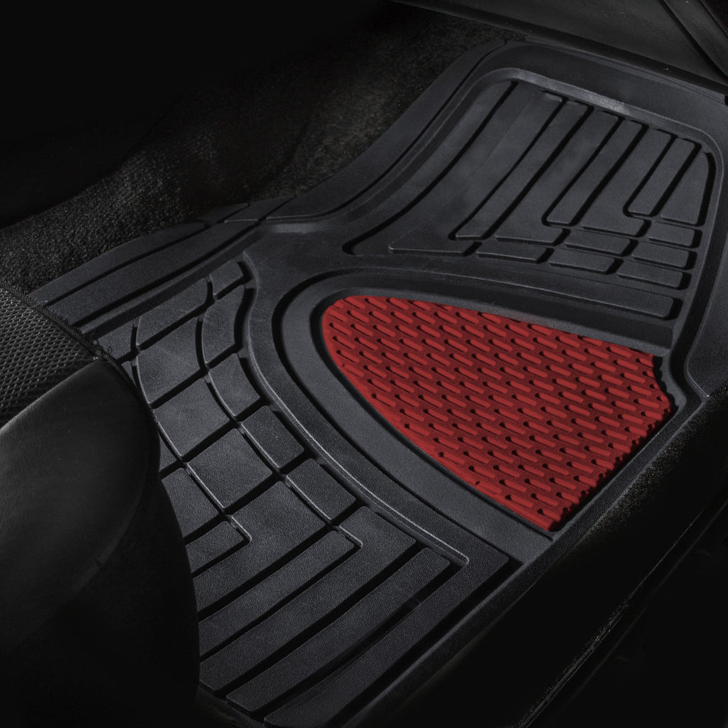 FH Group Automotive Floor Mats - Heavy-Duty Rubber Floor Mats for Cars, Universal Fit Full Set, Climaproof Floor Mats, Trimmable Floor Mats for Most Sedan, SUV, Truck Floor Mats Beige