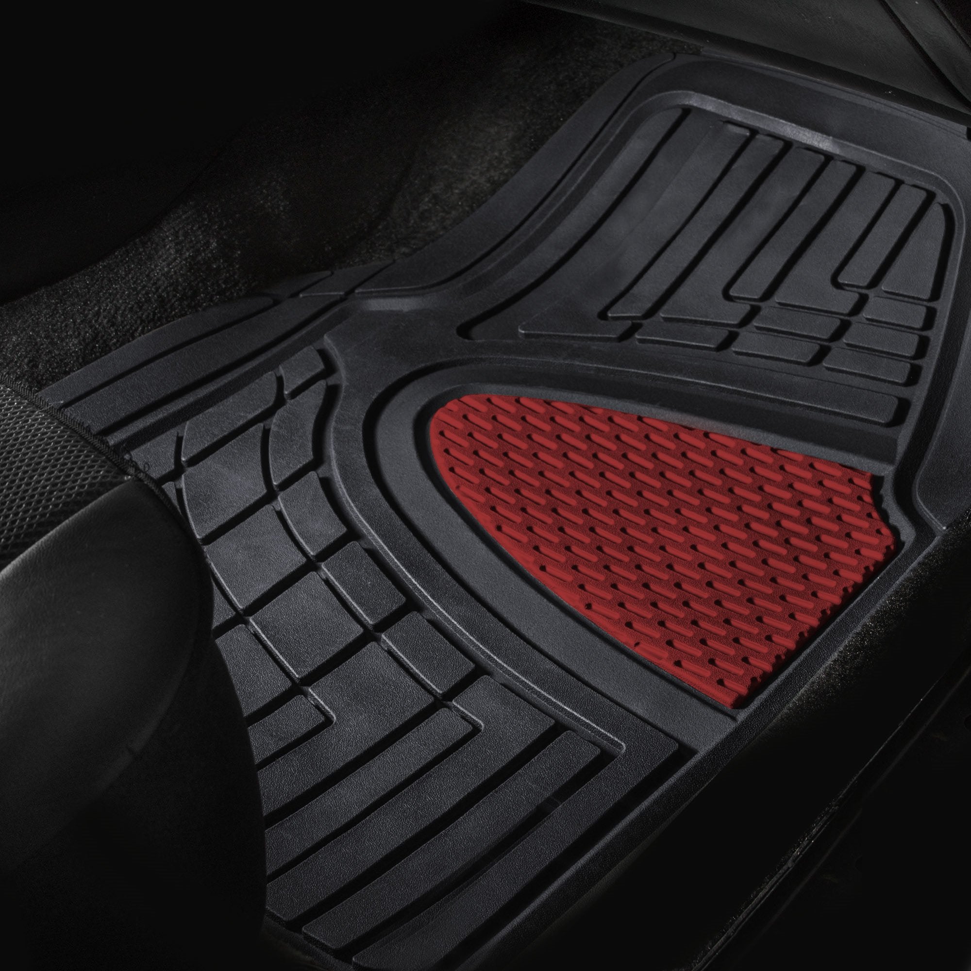 FH Group Automotive Floor Mats - Heavy-Duty Rubber Floor Mats for Cars, Universal Fit Full Set, Climaproof Floor Mats, Trimmable Floor Mats for Most Sedan, SUV, Truck Floor Mats Beige