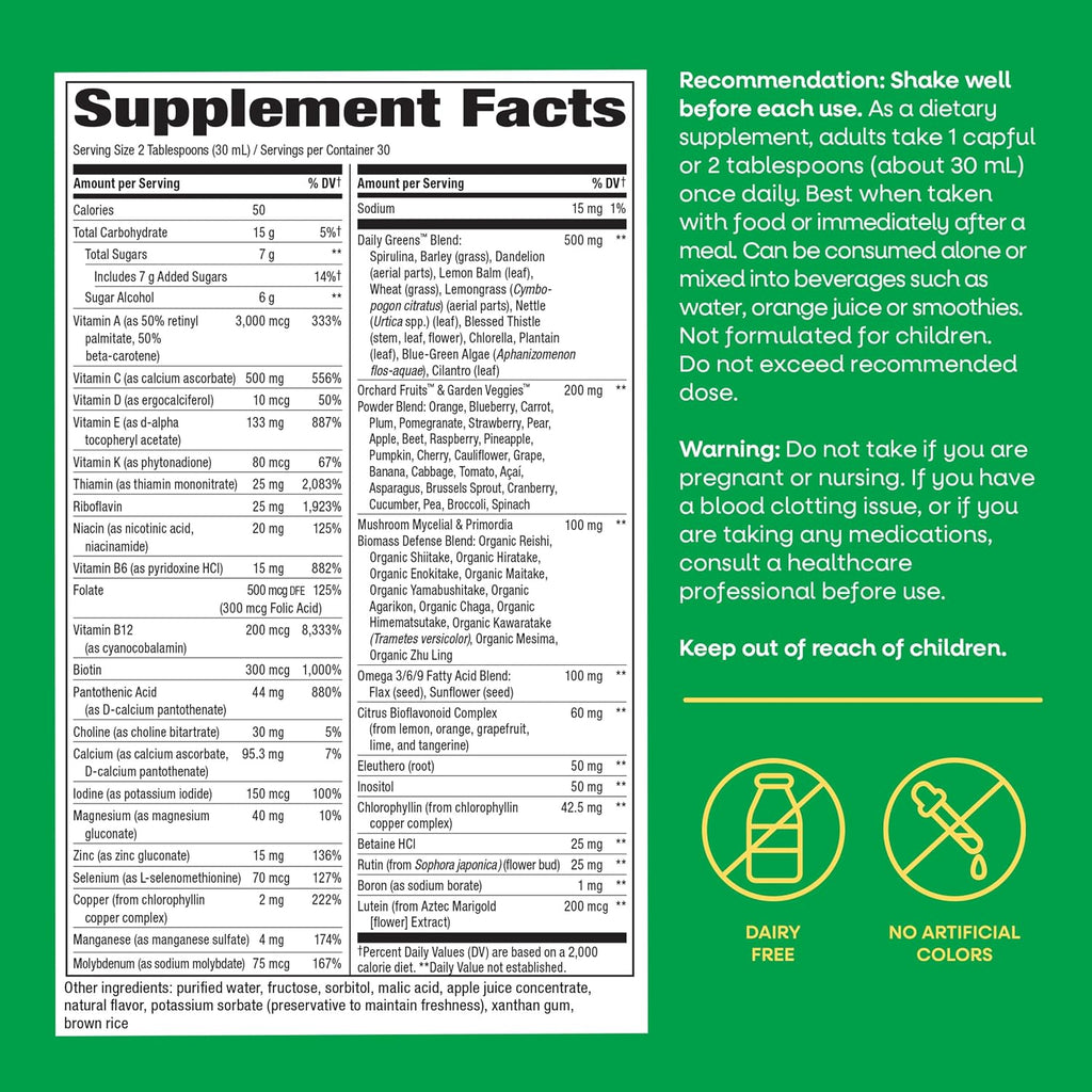 Nature's Way Alive! Max Potency Complete Liquid Multivitamin, Liquid Vitamin Promotes Energy Metabolism, Heart & Muscle Function* with Vitamins A, B, C, D, Multivitamins for Women & Men, 30.4 Fl Oz