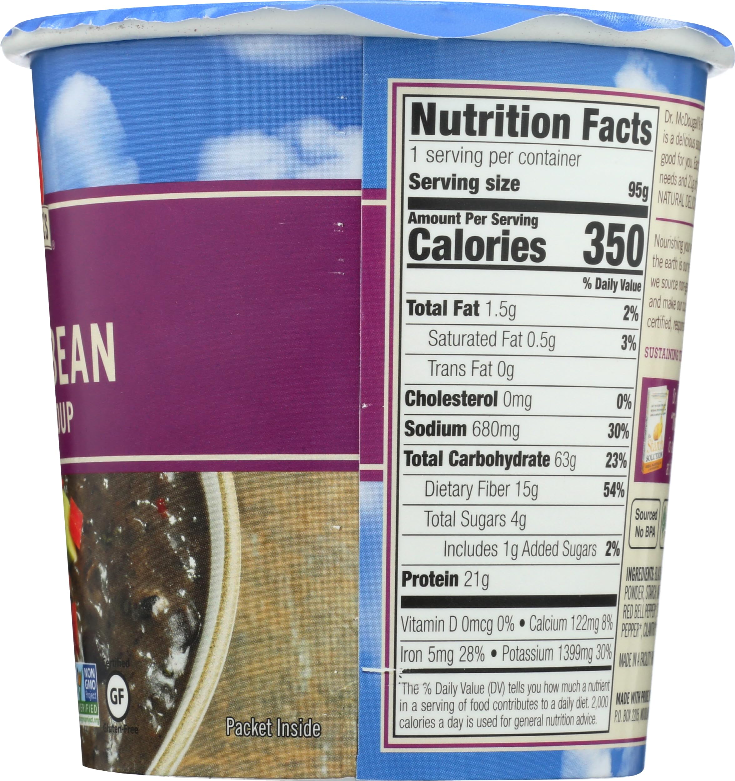 Dr. McDougall's Vegan Black Bean & Lime Soup, 3.4 oz
