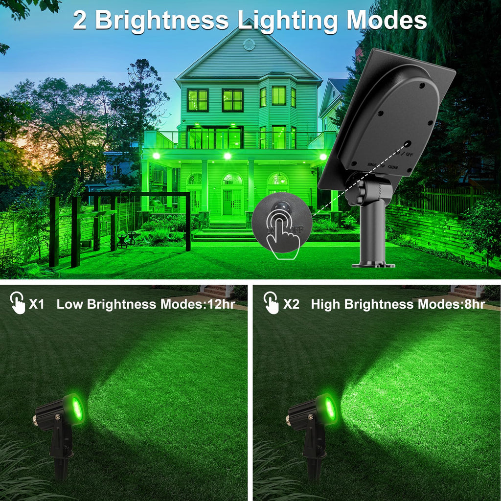 Solar Spot Lights Outdoor, Solar Landscape Spotlights IP65 Waterproof 9.8ft Cable,Auto On/Off Outdoor Wall Lights for Garden Yard Driveway Porch Walkway Pool (3000K Warm White)