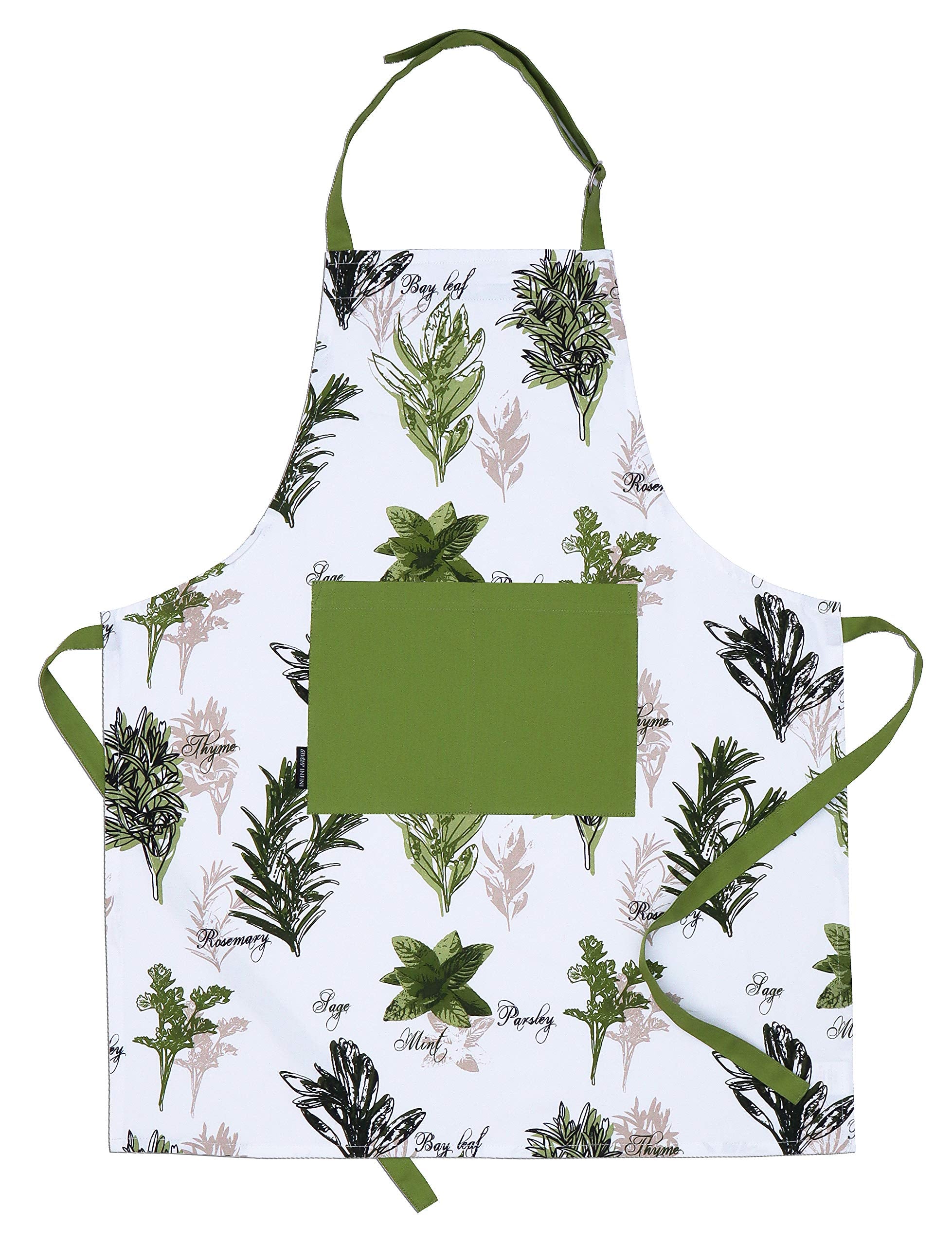 AMOUR INFINI Cotton Aprons for Women with Pocket, Adjustable Strap & Waist Ties - Washable Aprons for Baking, Cooking, Gardening (27.5 x 33 Inches - Blooming Floral)