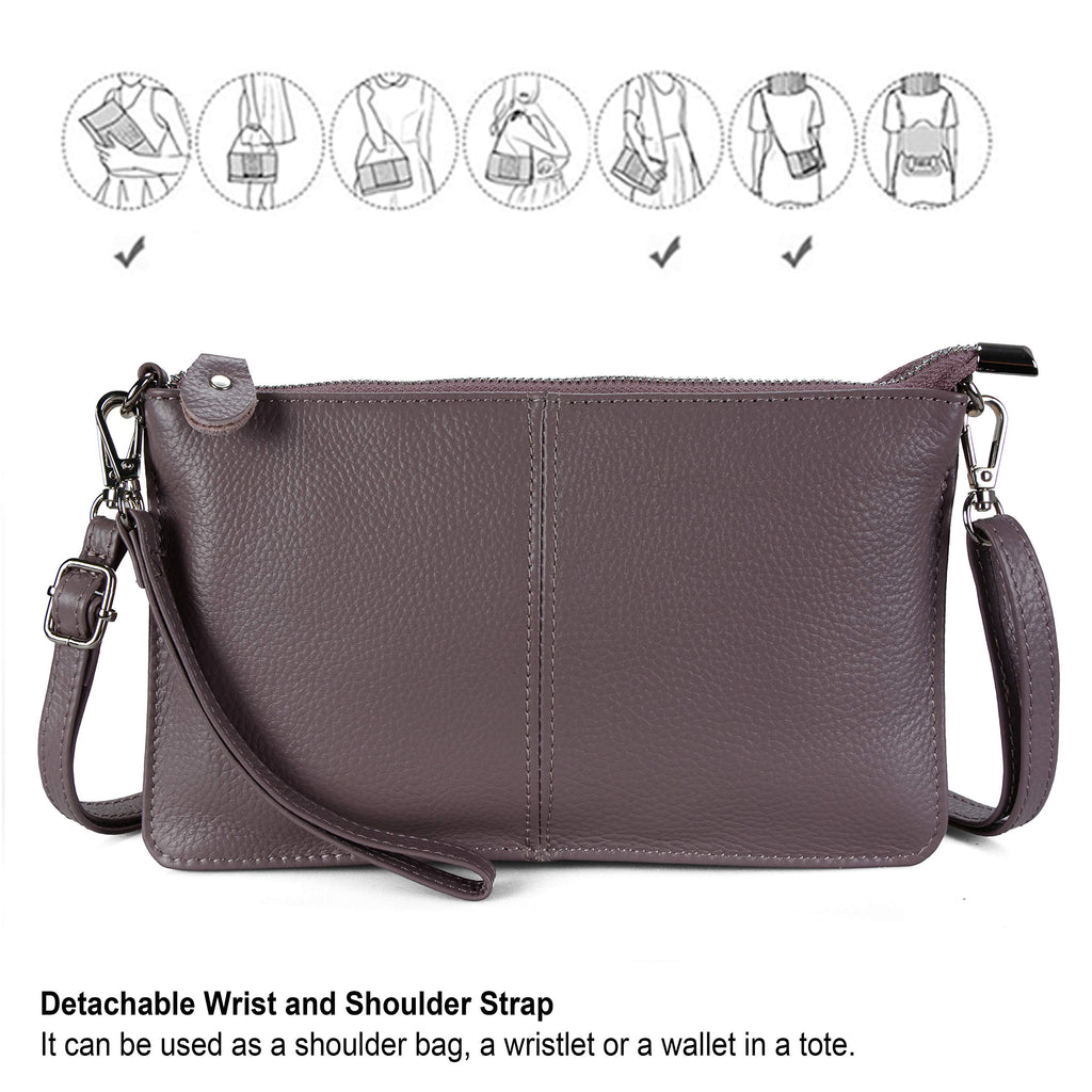 befen Genuine Leather Wristlet Clutch Wallet Purses Small Crossbody Bags for Women with RFID Blocking Card Slots