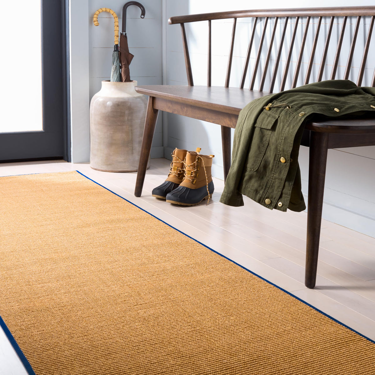 Martha Stewart x SAFAVIEH Area Rug Collection - 1'9" x 2'10", Beige & Ivory, Sisal & Jute, Farmhouse Style, Ideal for Living Room, Bedroom, Office, Dining Space (MSR9501C)