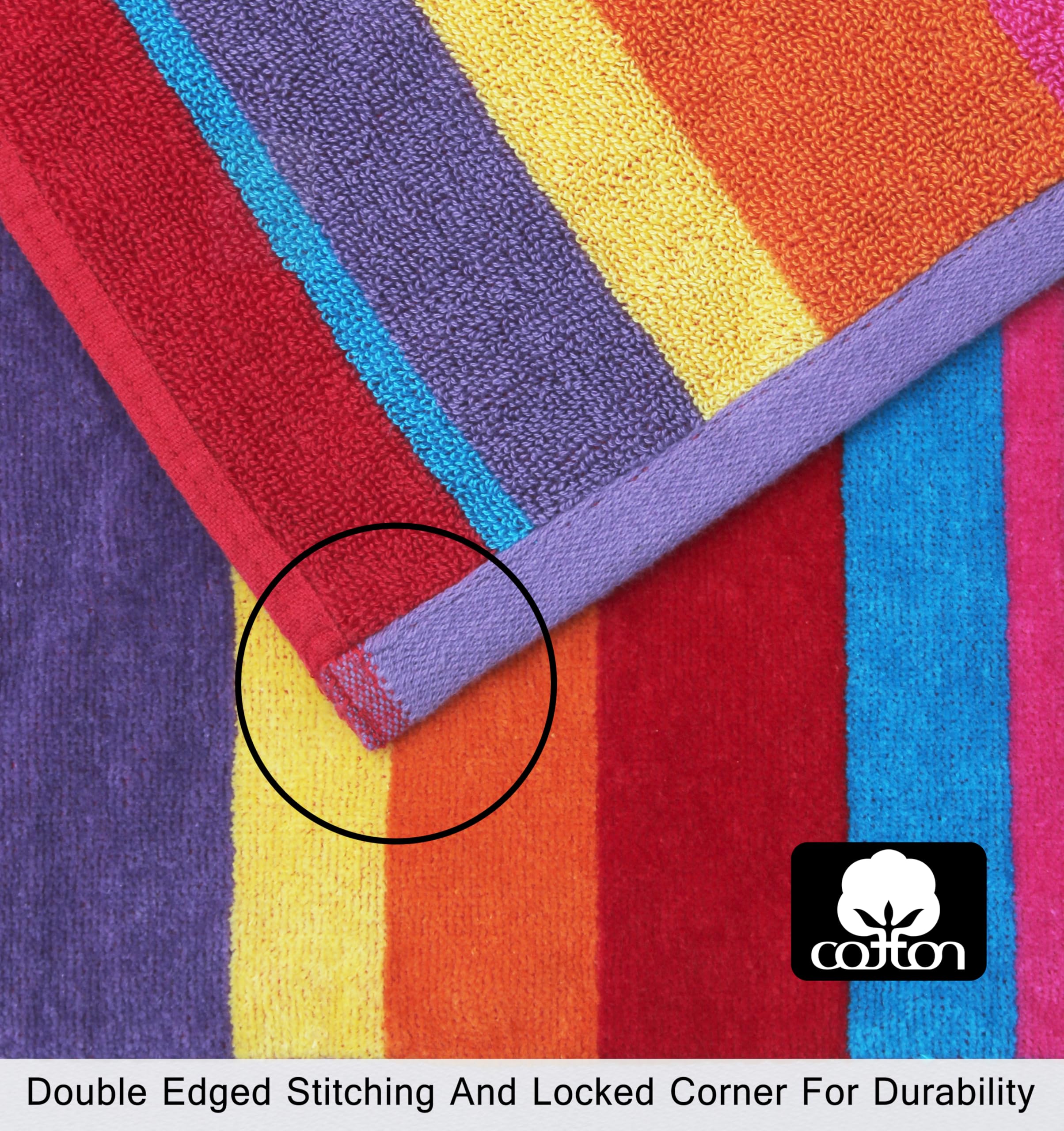 COTTON CRAFT Ombre Stripe Extra Wide Beach Towel for Two - 58x68 - Pure Cotton - Double Woven Jacquard Thick Plush Super Soft Luxurious Velour Pile - Pool Picnic Bath - 450 GSM - Blue