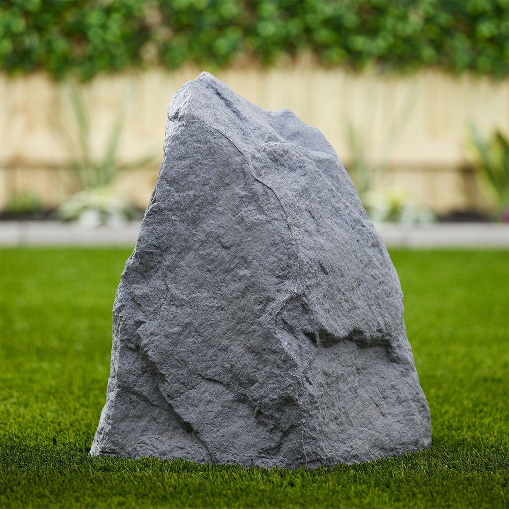 Algreen Faux Rock Cover, Decorative Accent for Garden & Landscaping, Warm Gray - Realistic Outdoor Hideaway for Pipes, Wells, Cable Boxes & Sprinkler Valves