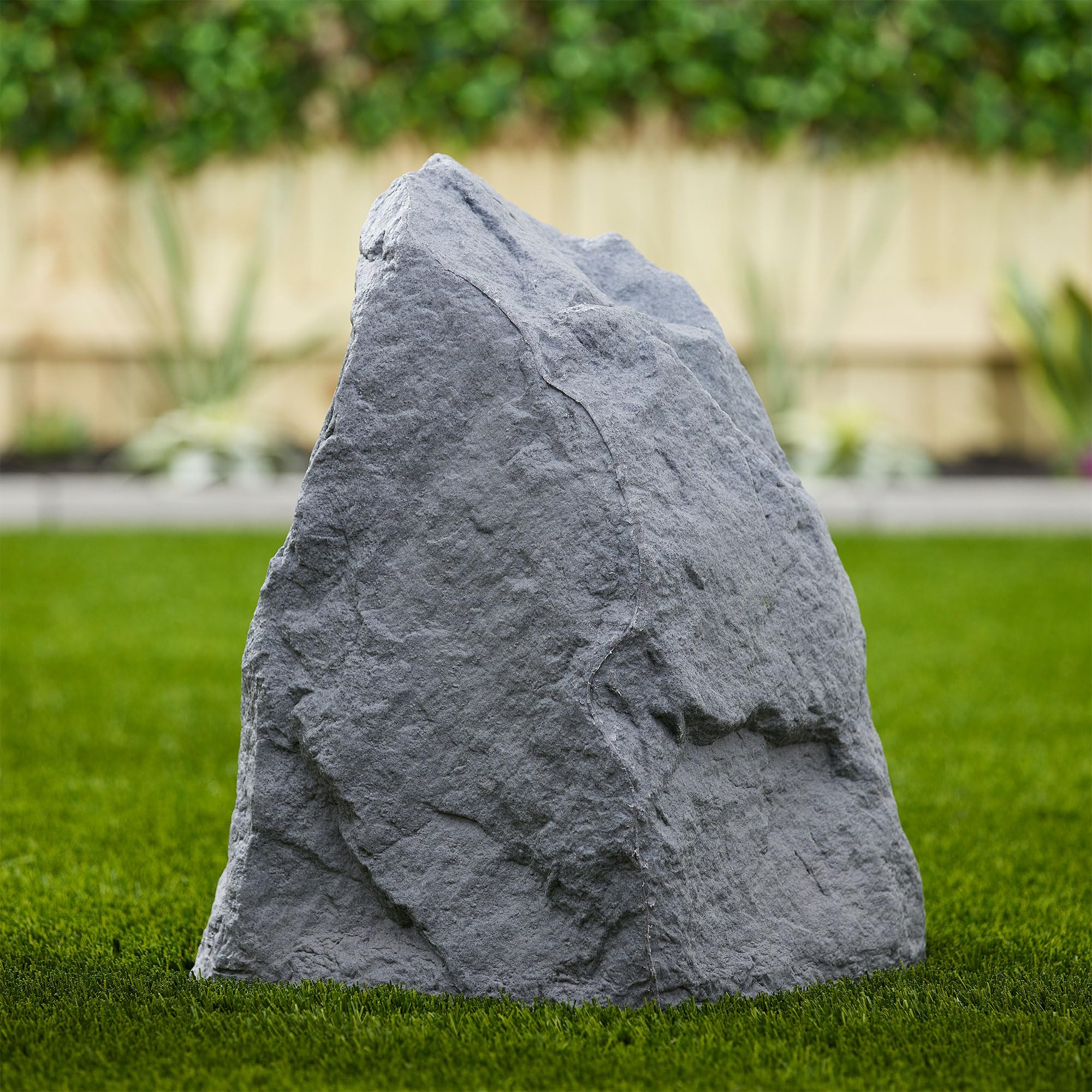 Algreen Faux Rock Cover, Decorative Accent for Garden & Landscaping, Warm Gray - Realistic Outdoor Hideaway for Pipes, Wells, Cable Boxes & Sprinkler Valves