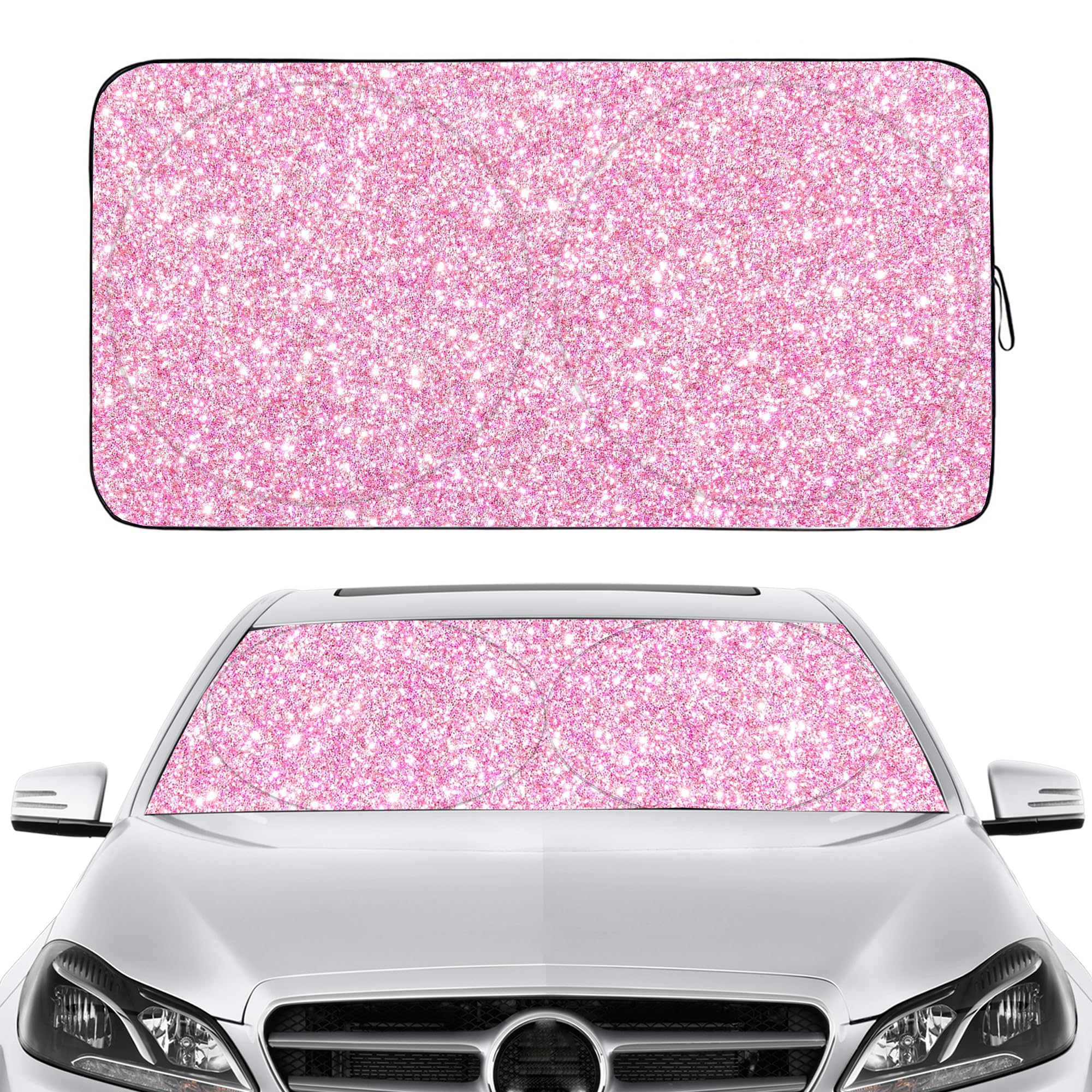 Gven Windshield Sun Shade for Car Front Window Cover Sunshades Visor Automotive Sun Shield for Full-Size Sedan & SUV, Mid-Size SUV, Sports Cars Mid-Size Pickup Truck Car Accessories(Abstract, L)