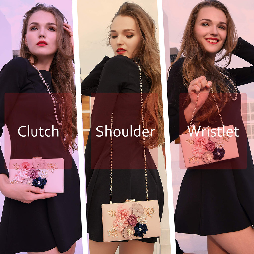 Evening Bag for Women, Flower Wedding Evening Clutch Purse Bride Floral Clutch Bag