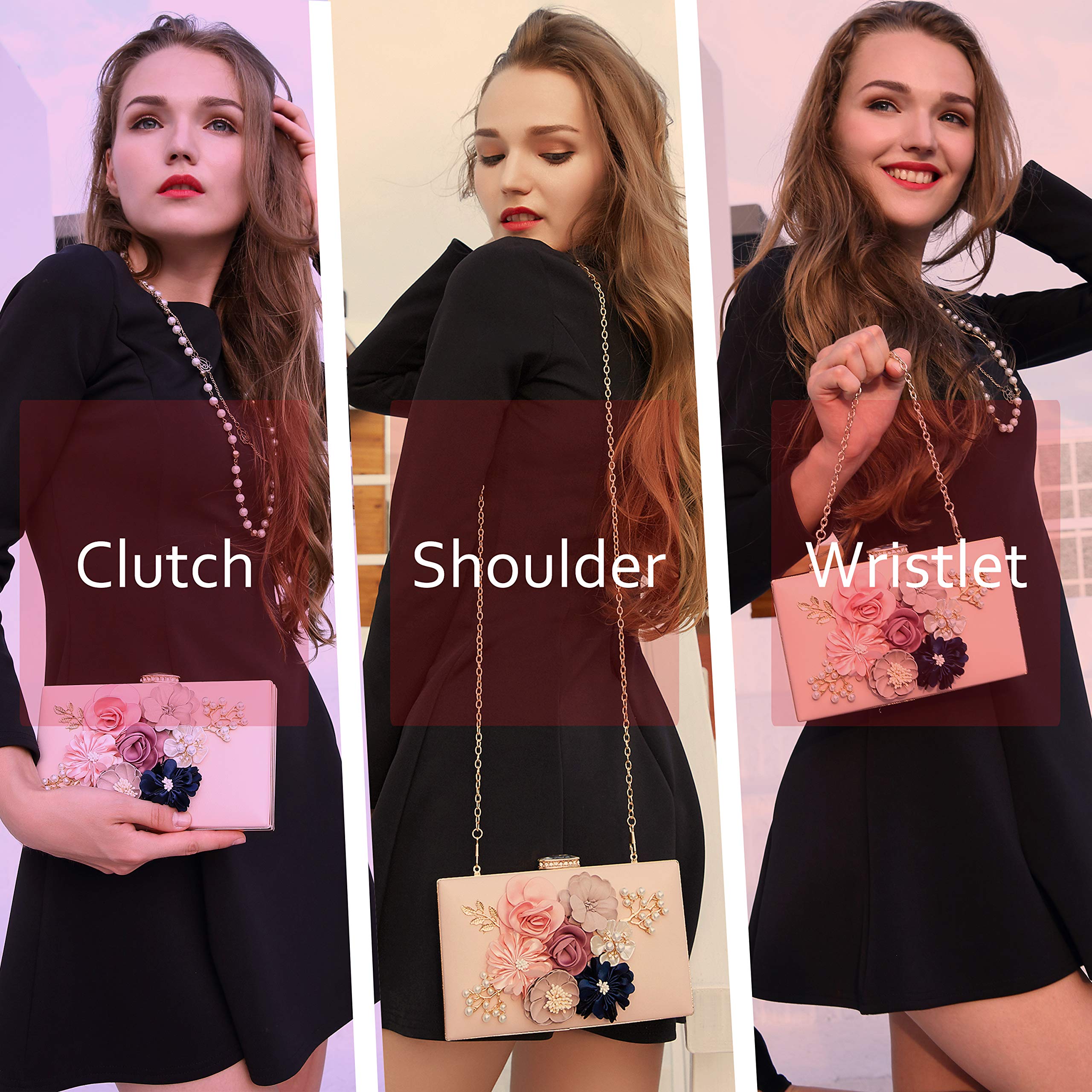 Evening Bag for Women, Flower Wedding Evening Clutch Purse Bride Floral Clutch Bag