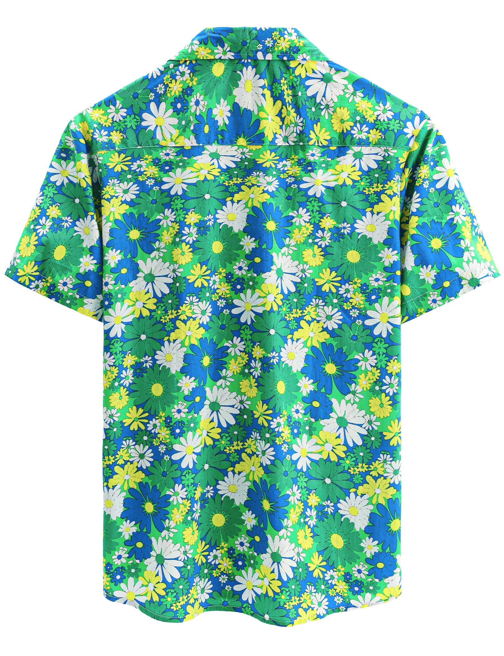 JOGAL Men's Flower Casual Short Sleeve Aloha Hawaiian Shirt