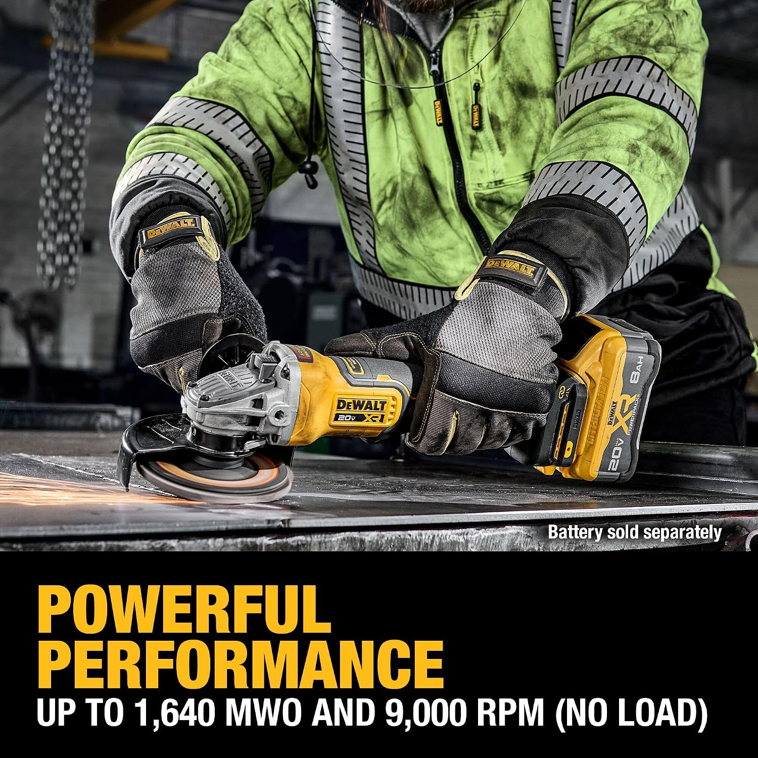 DEWALT 20V MAX XR Brushless Cordless Angle Grinder, 4-1/2 in. - 5 in., Variable Speed, Anti-Rotation, Paddle Switch (Tool Only) (DCG410VSB)