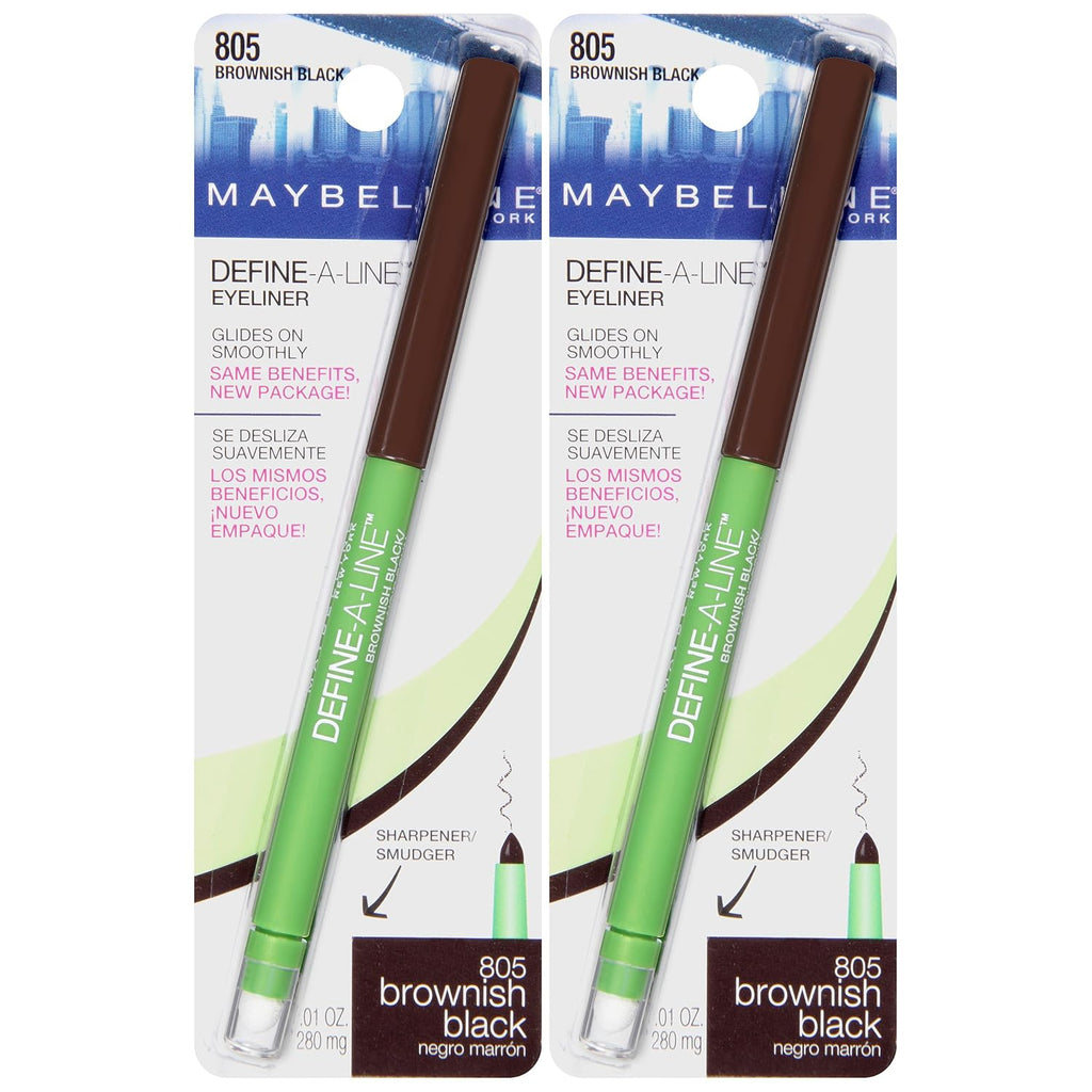 MAYBELLINE Define-A-Line Eyeliner, Brownish Black (Pack of 2)
