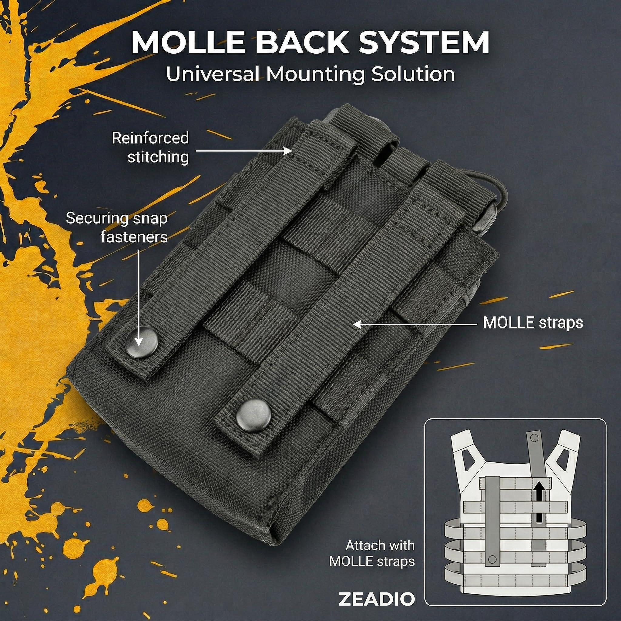 Zeadio Versatile Two-Way Radio Case, Universal Durable Holster Pouch Case Holder for Two-Way Radio Walkie Talkies (ZNC-D, Pack of 1)
