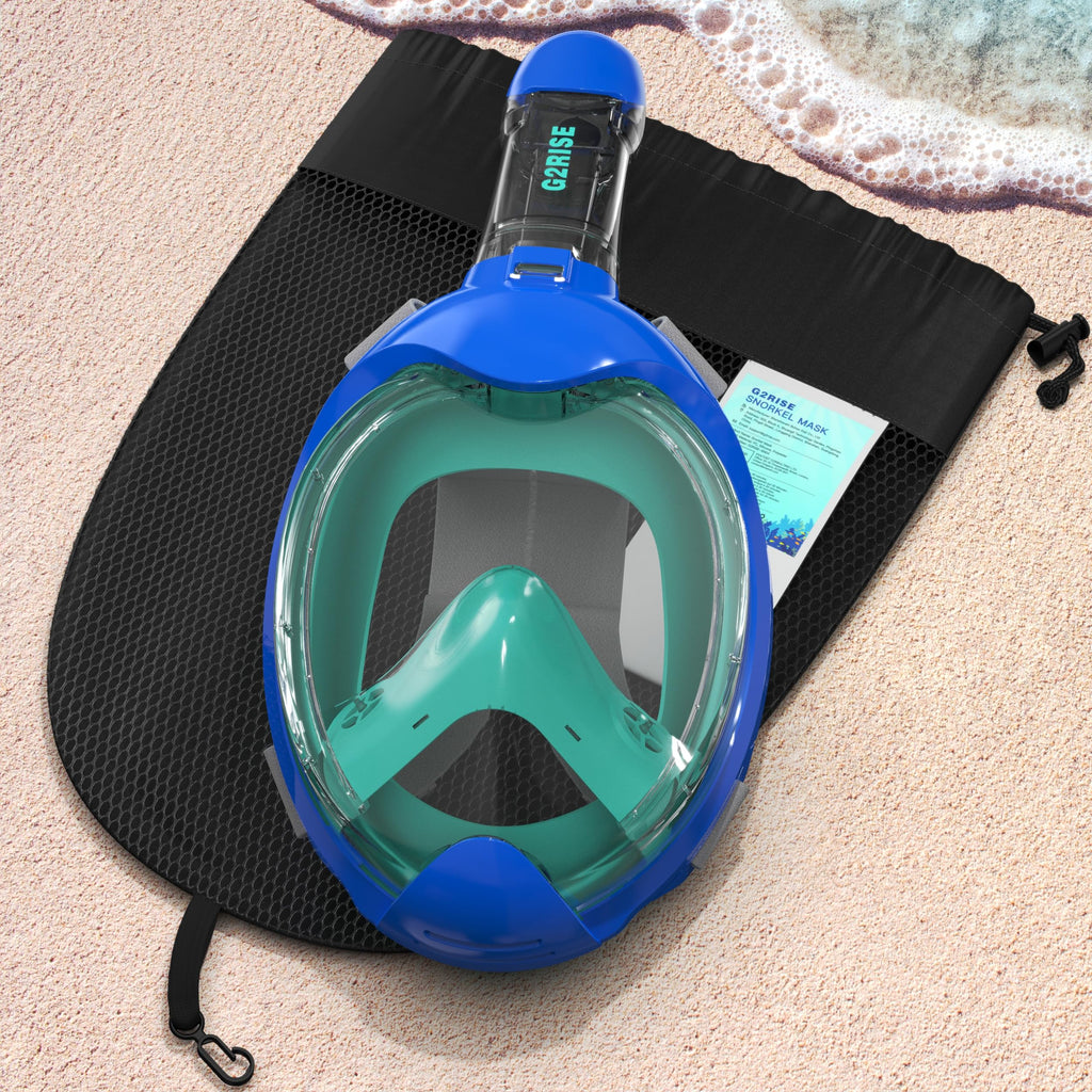 G2RISE Kids Snorkel Mask Full Face Snorkel Set, Snorkeling Gear for Kids with 180 Degree Panoramic View, Anti-Leak & Anti-Fog