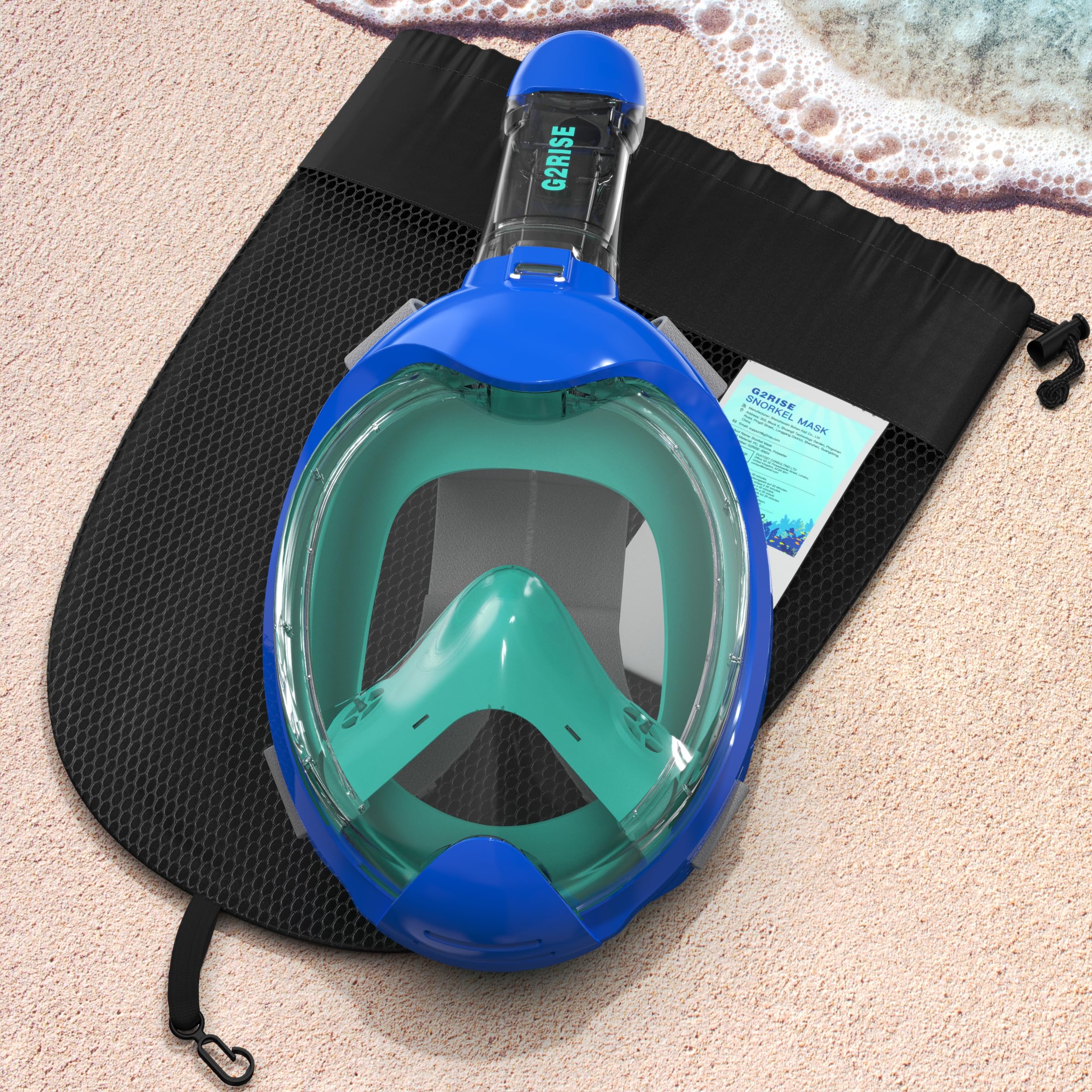 G2RISE Kids Snorkel Mask Full Face Snorkel Set, Snorkeling Gear for Kids with 180 Degree Panoramic View, Anti-Leak & Anti-Fog