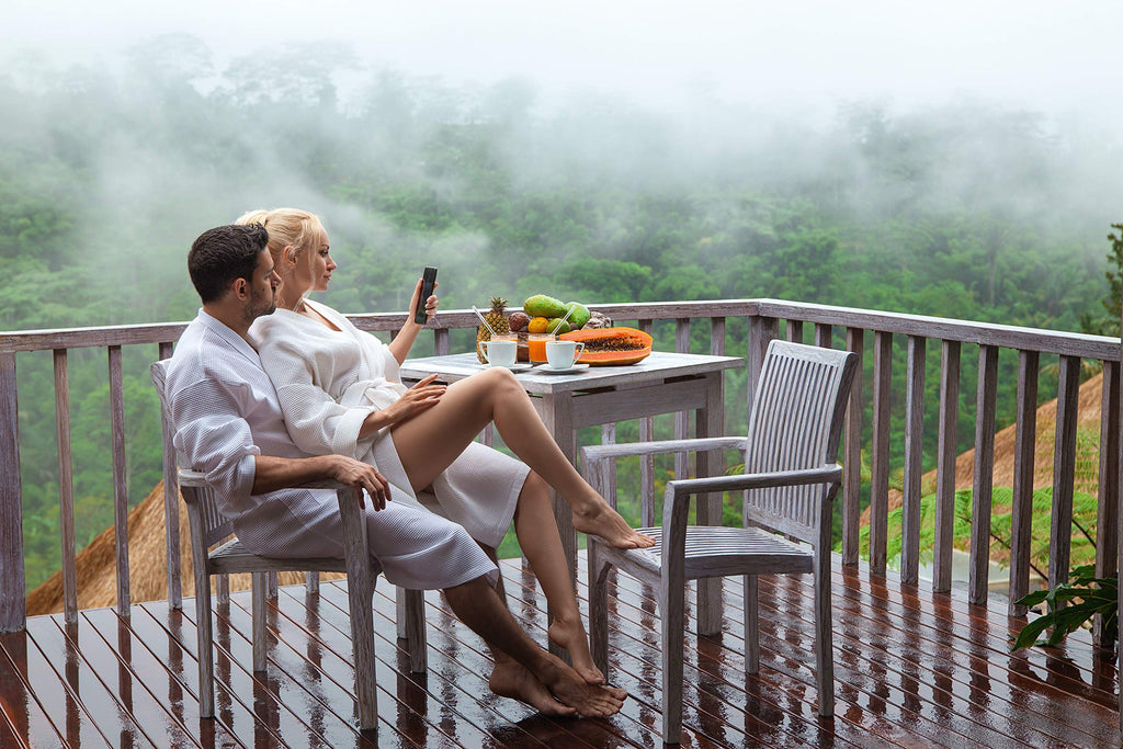 BAGNO MILANO Mens Robes, Waffle Robes For Men, Turkish Cotton Mens Bathrobes