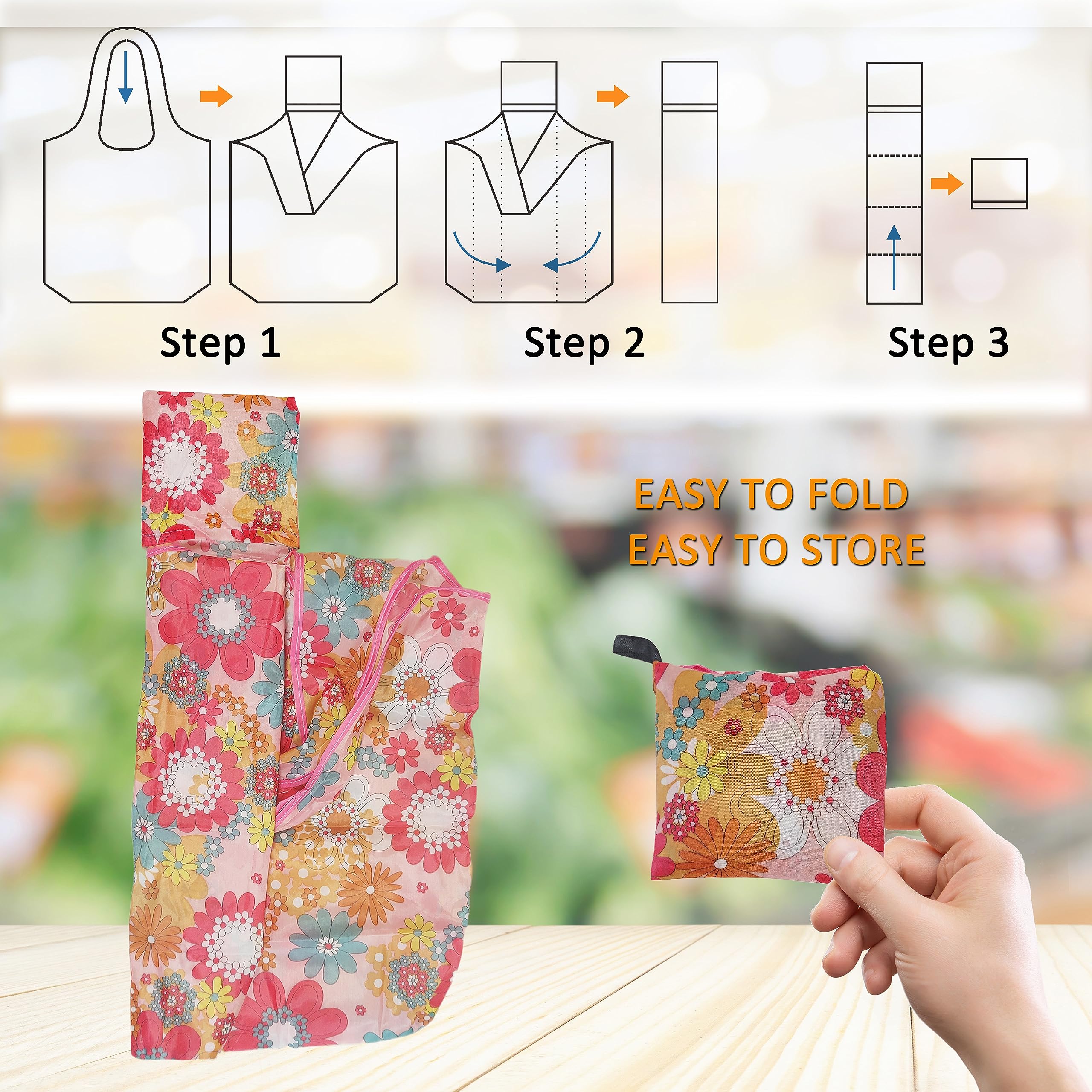 Bolsas de compras reutilizables para comestibles, paquete de 4 de 50 libras bolsas plegables grandes y lavables para mercado, compactas para un fácil almacenamiento, bolsas de tela ligeras y
