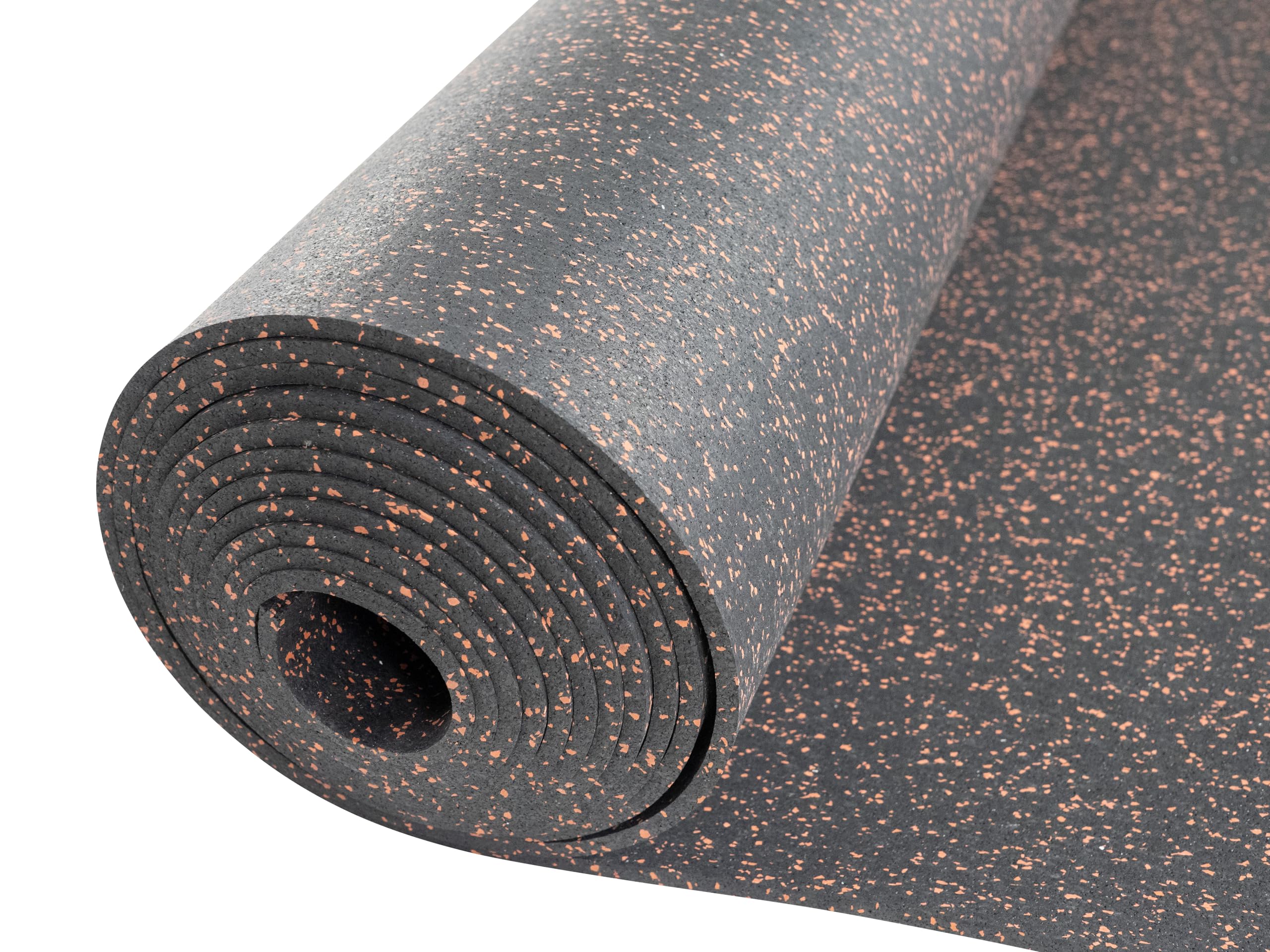Playsafer Genaflex Rubber Gym Floor Mat, Heavy Duty Commercial Protective Gym Flooring Roll - 8mm Thick (10% Blue, 4' X 4')