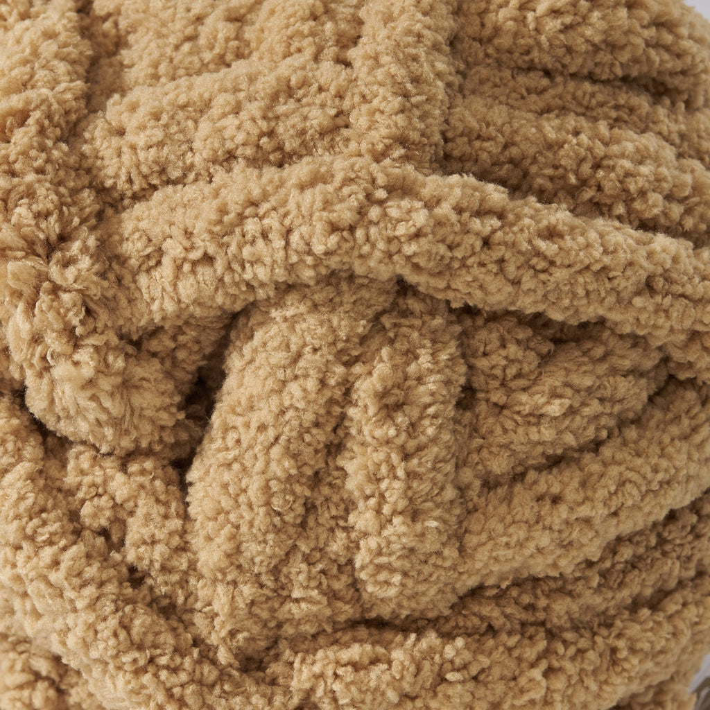 Crafted By Catherine Chunky Chenille Yarn - 2 Pack (8 oz / 227 g, 31.7 Yards Each Skein), Beige, Gauge 7 Jumbo