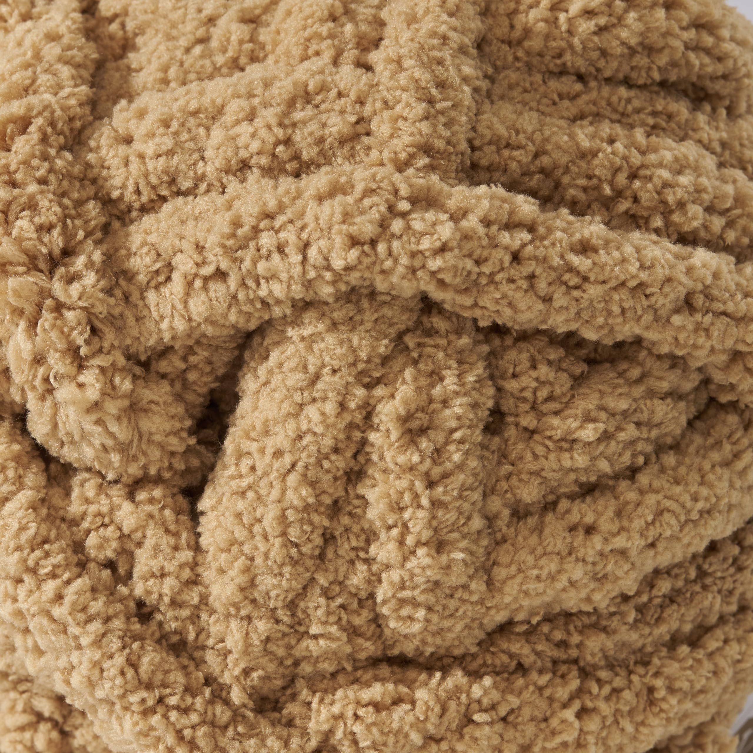 Crafted By Catherine Chunky Chenille Yarn - 2 Pack (8 oz / 227 g, 31.7 Yards Each Skein), Beige, Gauge 7 Jumbo