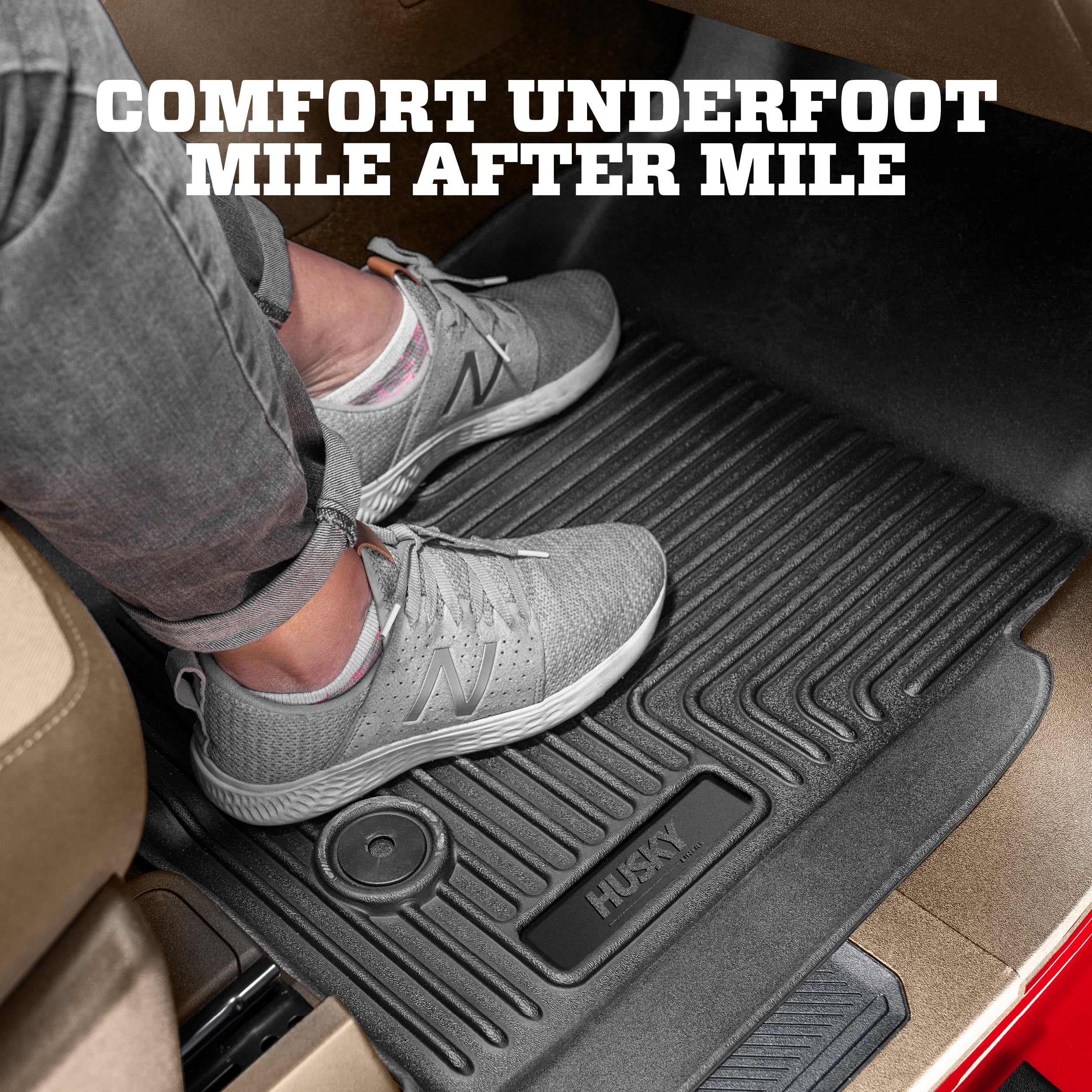 Husky Liners Weatherbeater Floor Mats | Fits 2022-2026 Ford Maverick (EcoBoost Gas Model Only) | Front & 2nd Row, 3-pc Black - 95051