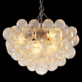 Longree Bubble Glass Ball Chandelier White 20" Dia Pendant Light | Swirled Glass Globe, for Dining Room Kitchen Bathroom Entry Bedroom