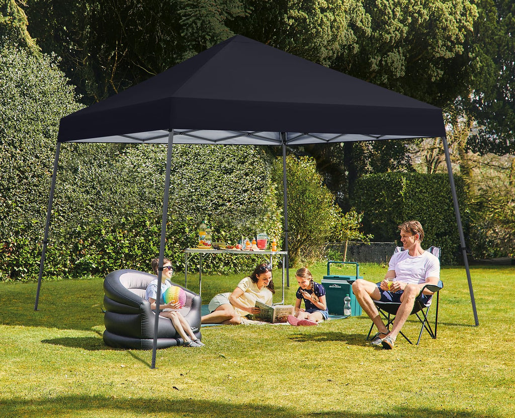 MASTERCANOPY Portable Pop Up Canopy Tent with Large Base (10x10,Dark Gray)