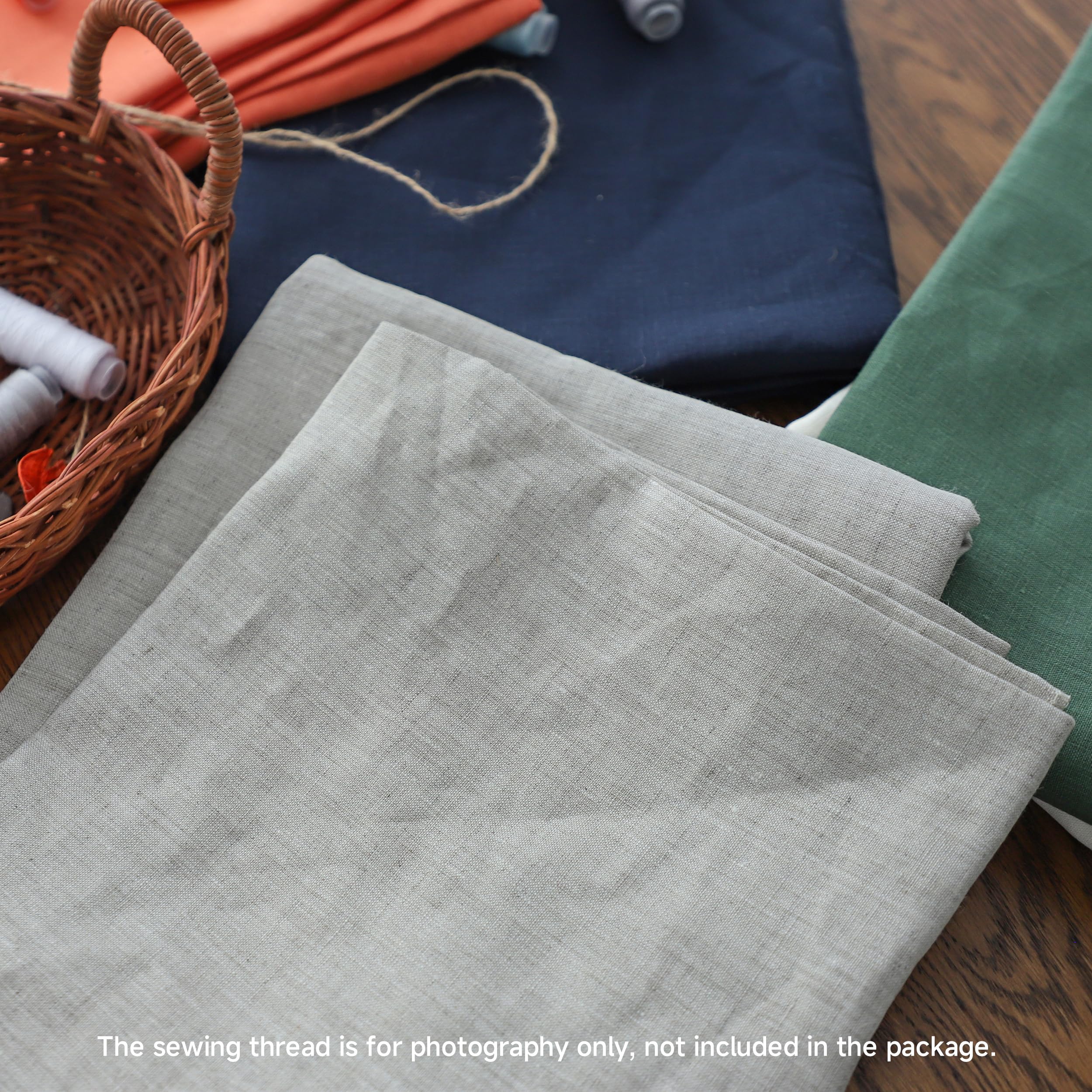 Simple&Opulence 100% Nature Pure Linen Fabric 78 Inch by The Yard, Plain Solid Color Linen Fabric for Sewing, Embroidery, Clothing, Needlework, Bag, Tablecloths, Garments Craft Accessories(Dusty Blue)