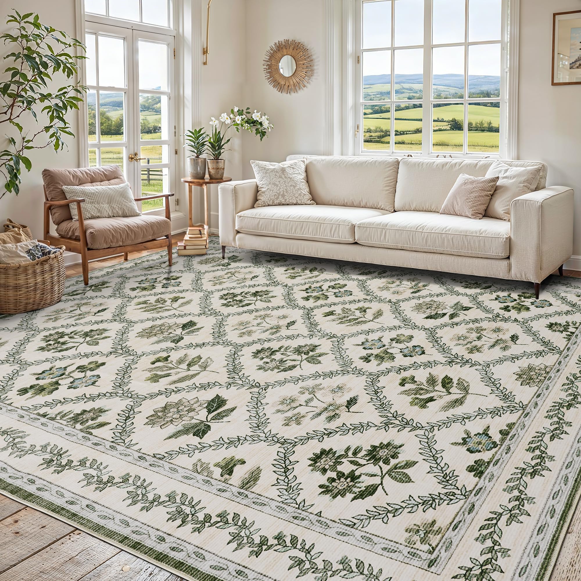 Black Floral Area Rug for Entryway 2x3 Washable Small Rug Low Pile Non Slip Distressed Entry Mat Soft Farmhouse Indoor Entrance Door Mat for Kitchen Bedroom Home Office Black Grey and White