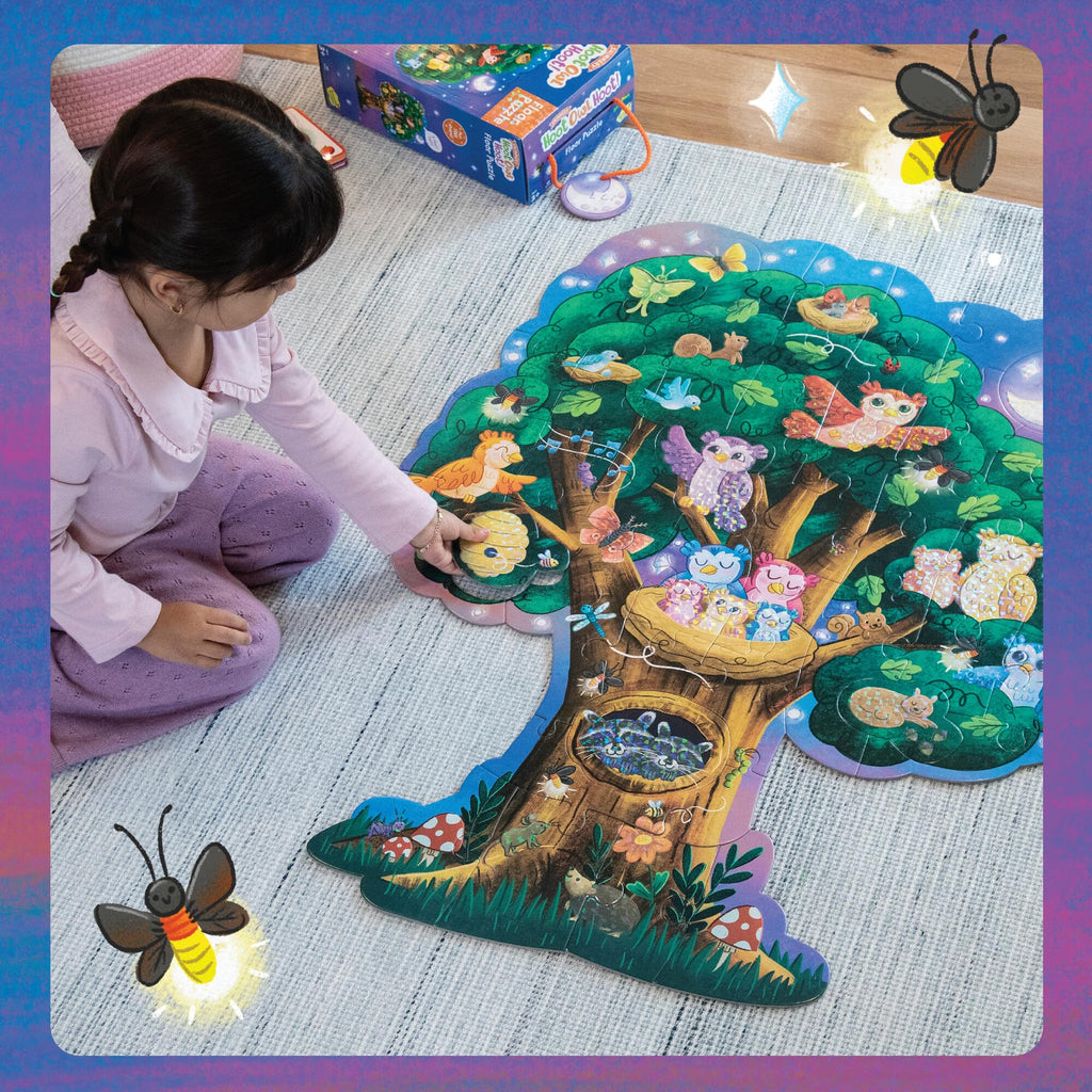 Peaceable Kingdom Shimmery Bunny Shaped 41 Piece Floor Puzzle, 3 feet x 2 feet - Great Easter Basket Stuffers and Easter Gifts for 3 Year Olds, 4 Year Olds & Up