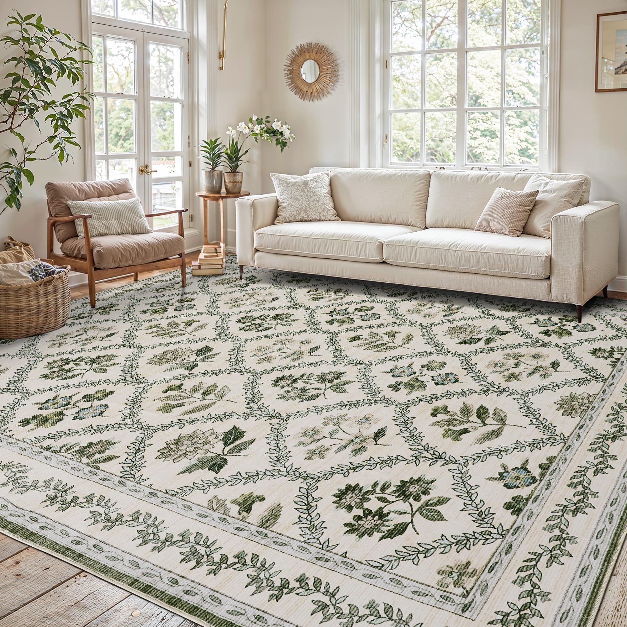 Black Floral Area Rug for Entryway 2x3 Washable Small Rug Low Pile Non Slip Distressed Entry Mat Soft Farmhouse Indoor Entrance Door Mat for Kitchen Bedroom Home Office Black Grey and White