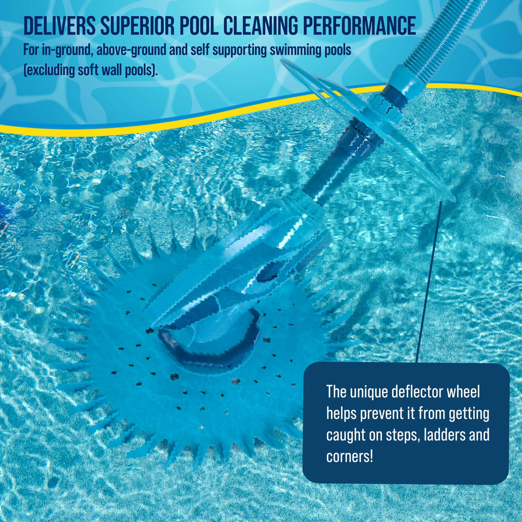 U.S. Pool Supply Octopus Suction Pool Cleaner, Inground Automatic Pool Vacuum Cleaner with Hose - Swimming Sweeper Vac Cleaning Suction-Side Cleaners - Auto Creepy Sweeps Removes Debris, Leaves Cleans