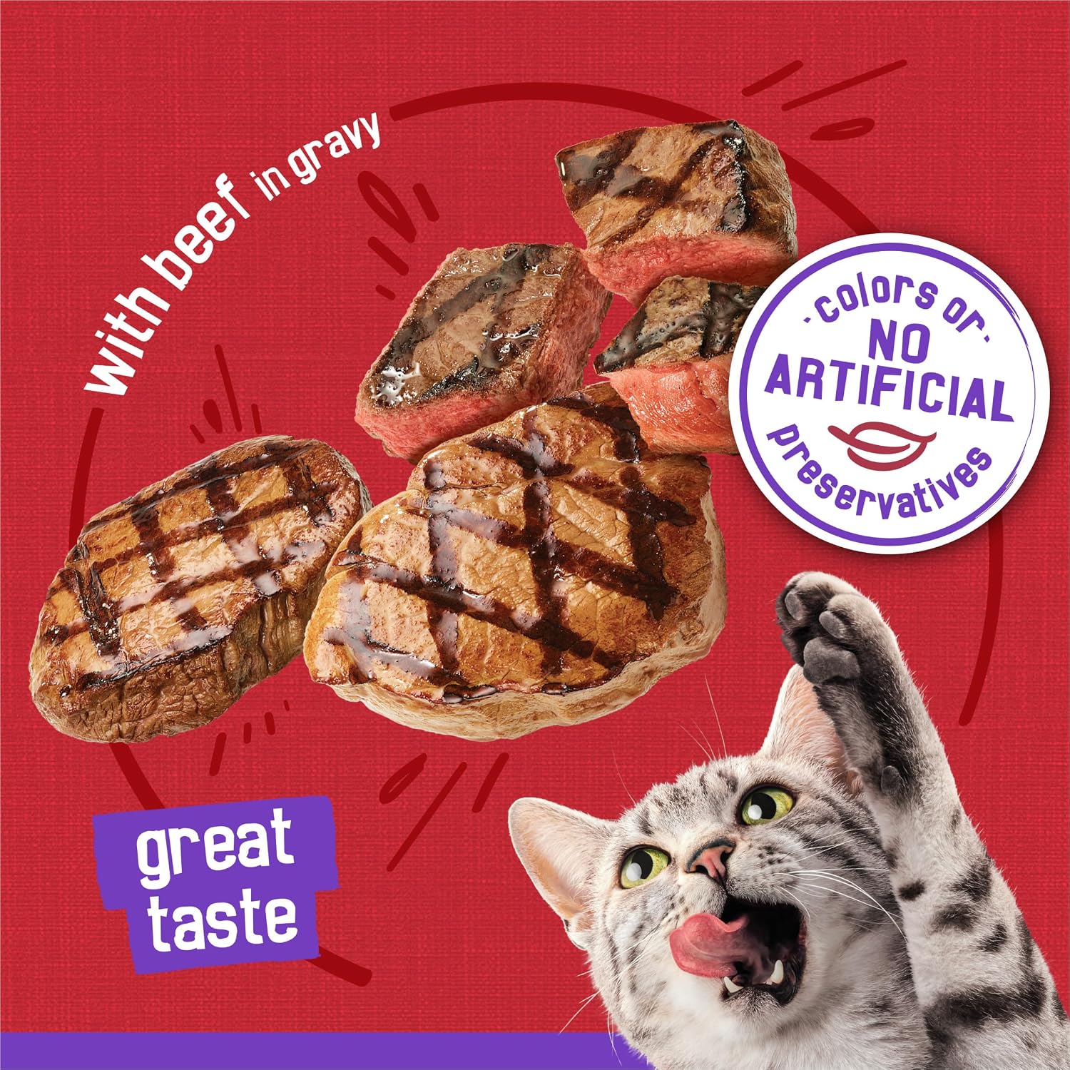 Purina Friskies Wet Cat Food, Meaty Bits With Beef in Gravy - (Pack of 24) 5.5 oz. Cans