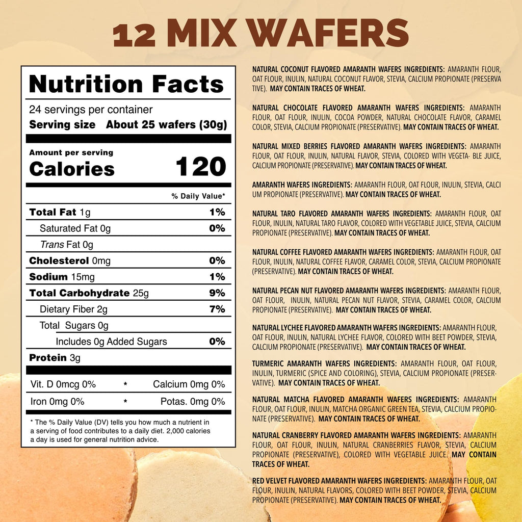 Kalan MNA Amaranth Flour Wafer Thins, Vegan and Sugar-free, Pack of 3