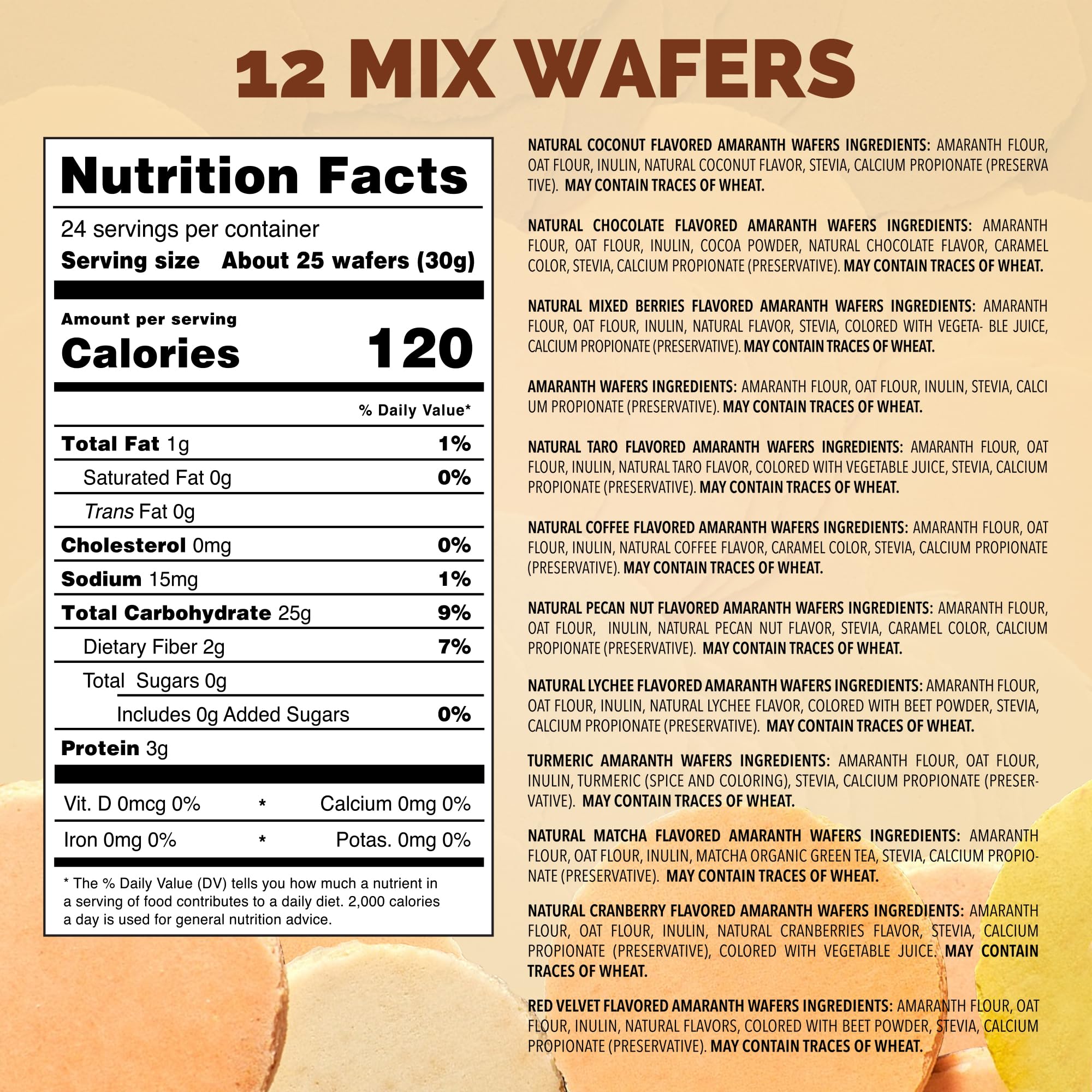 Kalan MNA Amaranth Flour Wafer Thins, Vegan and Sugar-free, Pack of 3